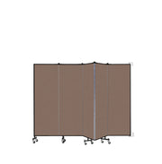 Wallmount Room Divider - 6'H x 9' 2"L - 5 Panel, Walnut, Fabric