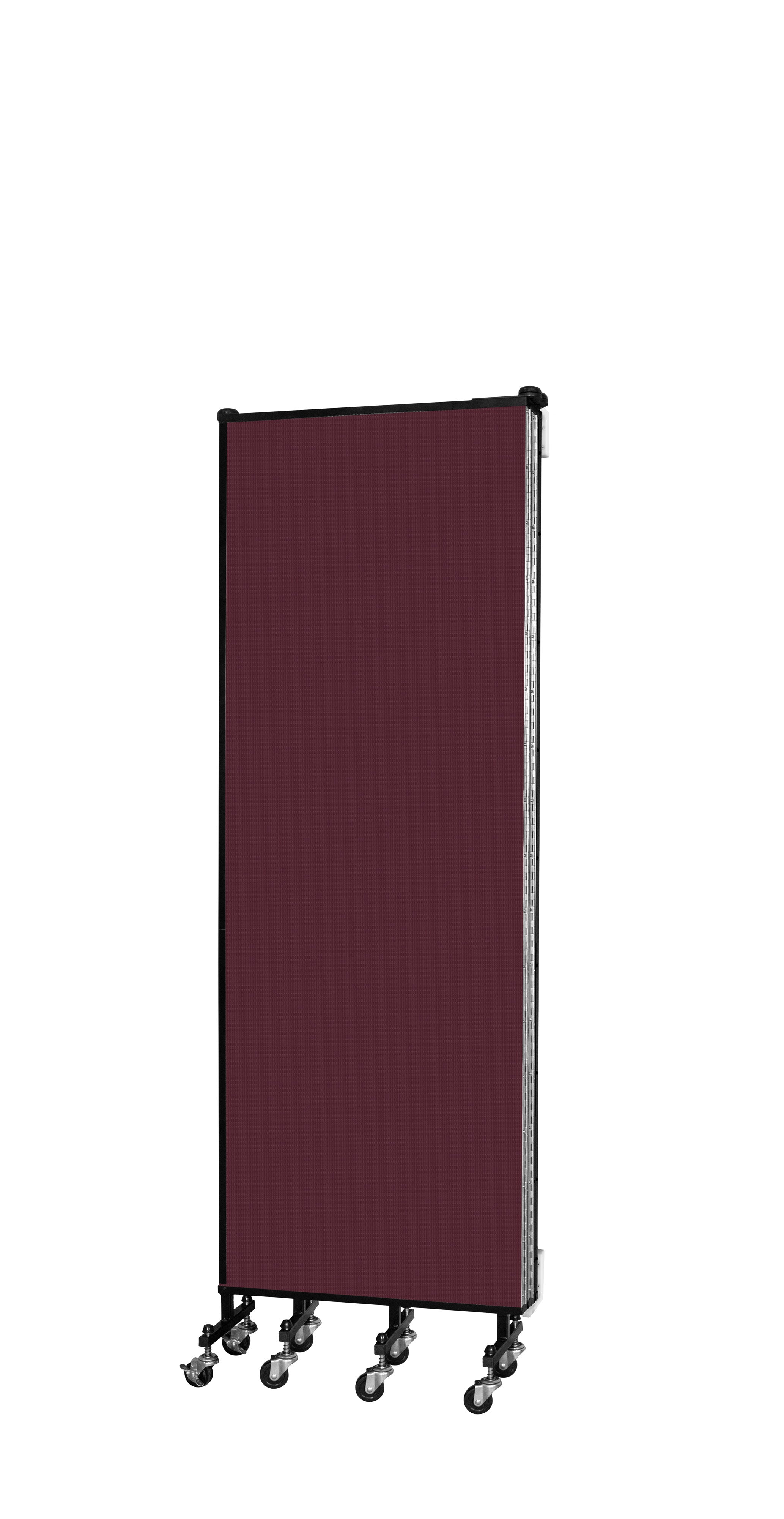 Wallmount Room Divider - 6'H x 9' 2"L - 5 Panel, Purple, Fabric