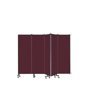 Wallmount Room Divider - 6'H x 9' 2"L - 5 Panel, Purple, Fabric