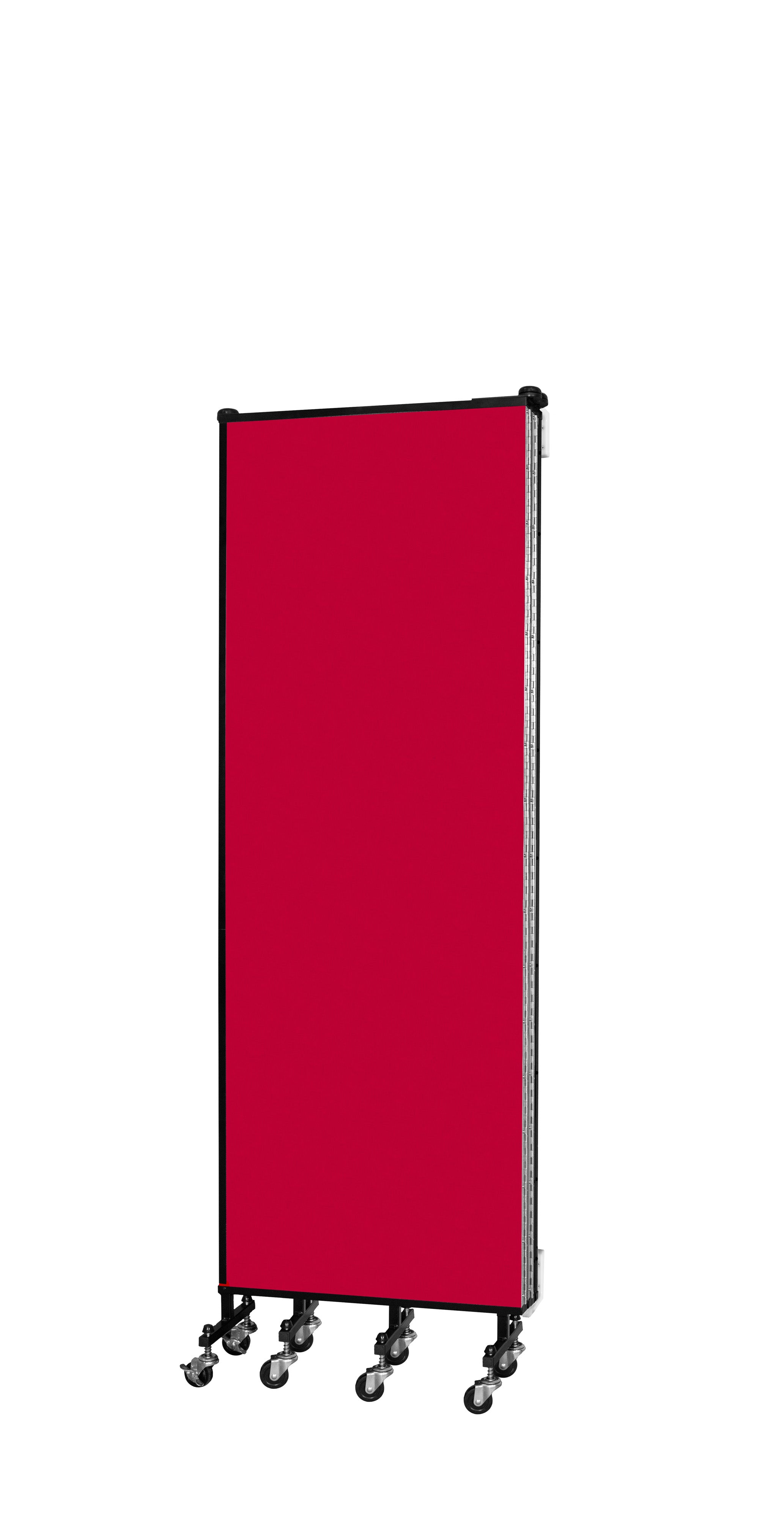 Wallmount Room Divider - 6'H x 9' 2"L - 5 Panel, Primary Red, Fabric