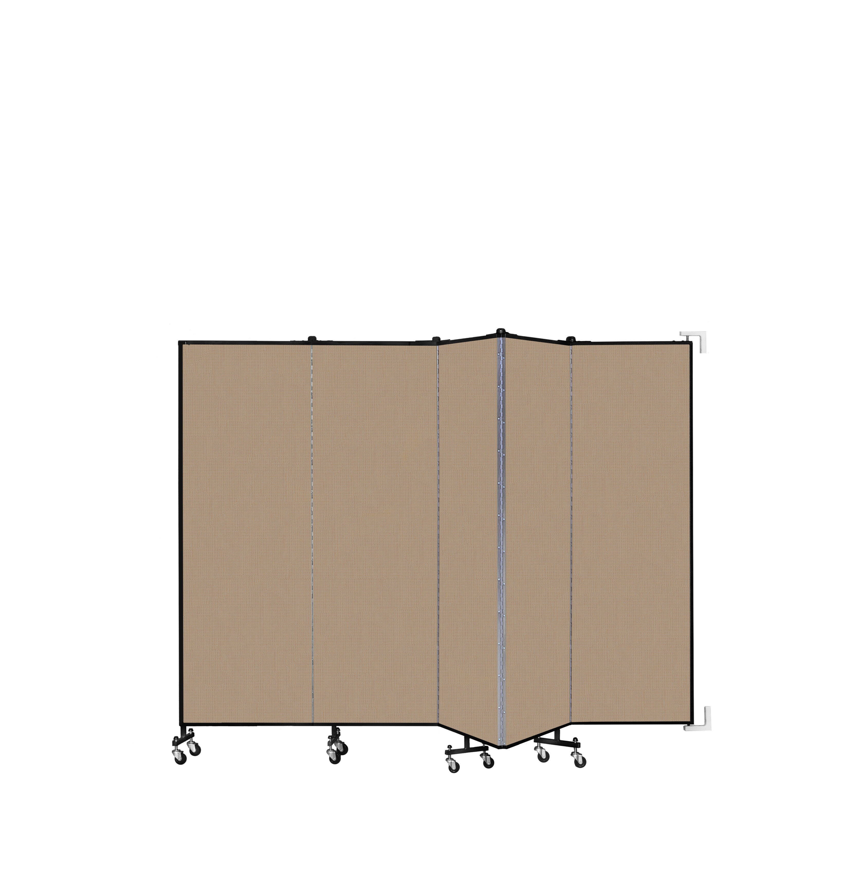 Wallmount Room Divider - 6'H x 9' 2"L - 5 Panel, Desert, Fabric