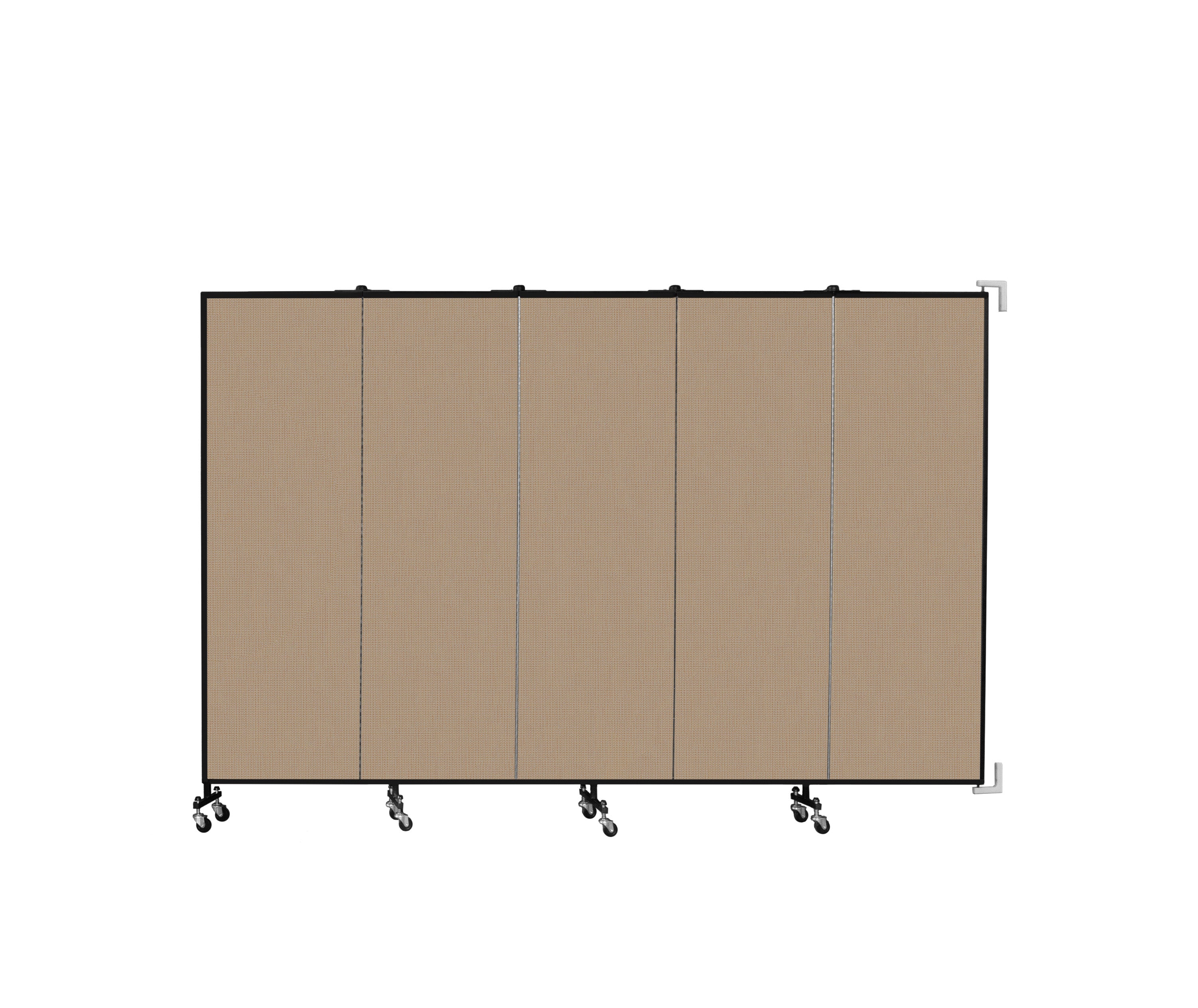 Wallmount Room Divider - 6'H x 9' 2"L - 5 Panel, Desert, Fabric