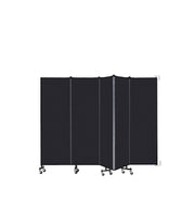 Wallmount Room Divider - 6'H x 9' 2"L - 5 Panel, Black, Fabric