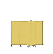 Wallmount Room Divider - 6'H x 9' 2"L - 5 Panel, Primary Yellow, Fabric