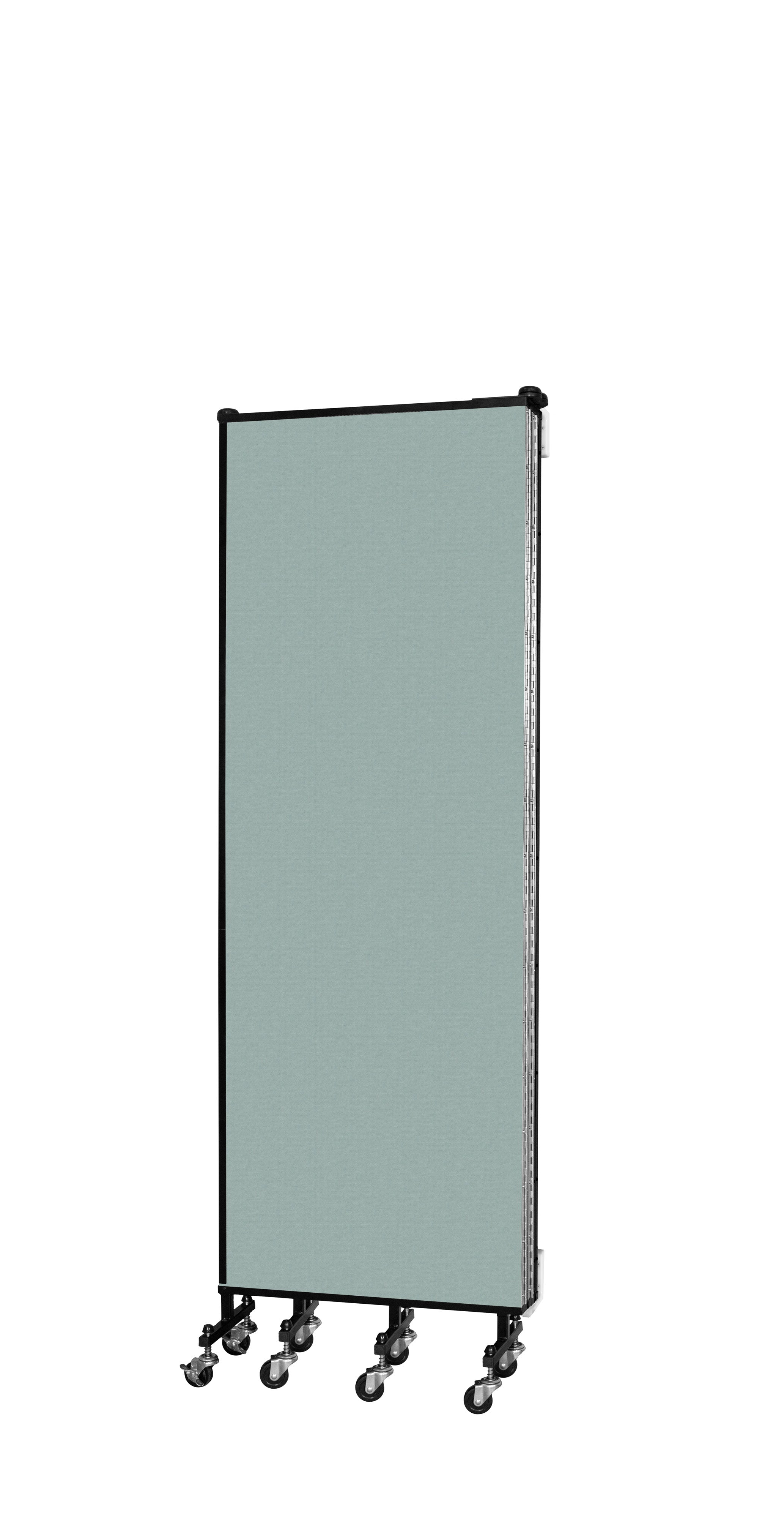 Wallmount Room Divider - 6'H x 9' 2"L - 5 Panel, Sea Green, Fabric