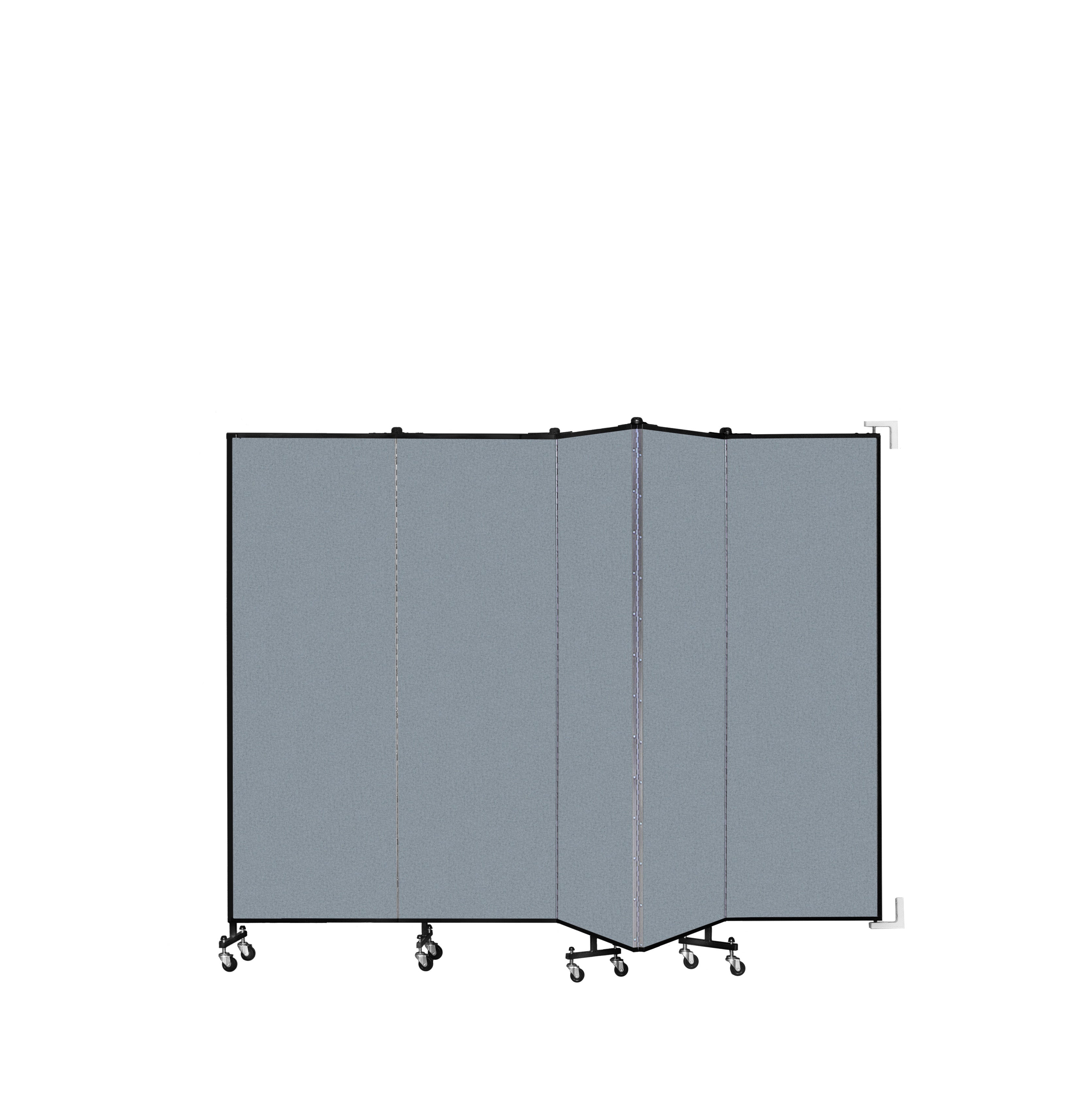 Wallmount Room Divider - 6'H x 9' 2"L - 5 Panel, Blue Tide, Vinyl