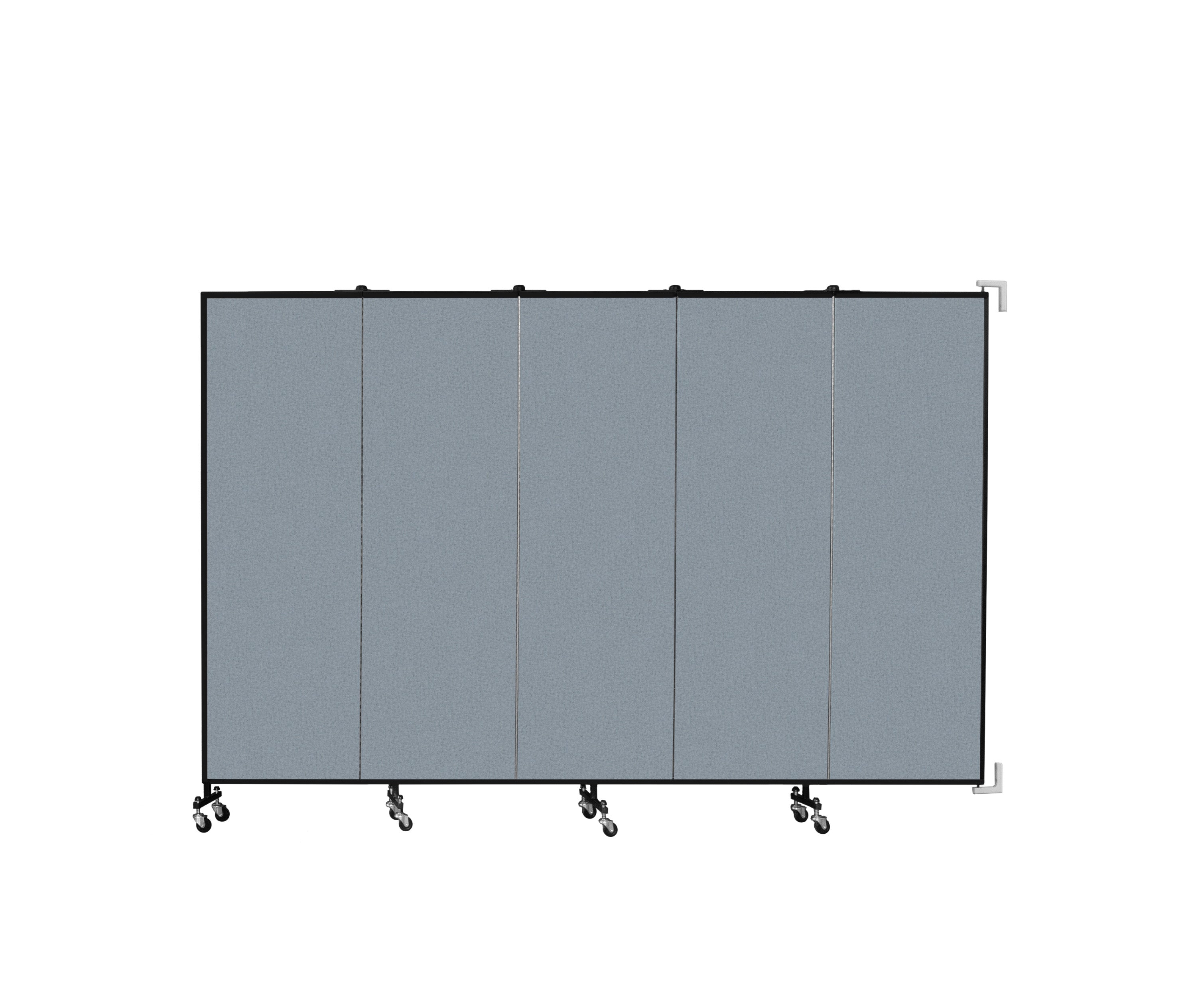 Wallmount Room Divider - 6'H x 9' 2"L - 5 Panel, Blue Tide, Vinyl