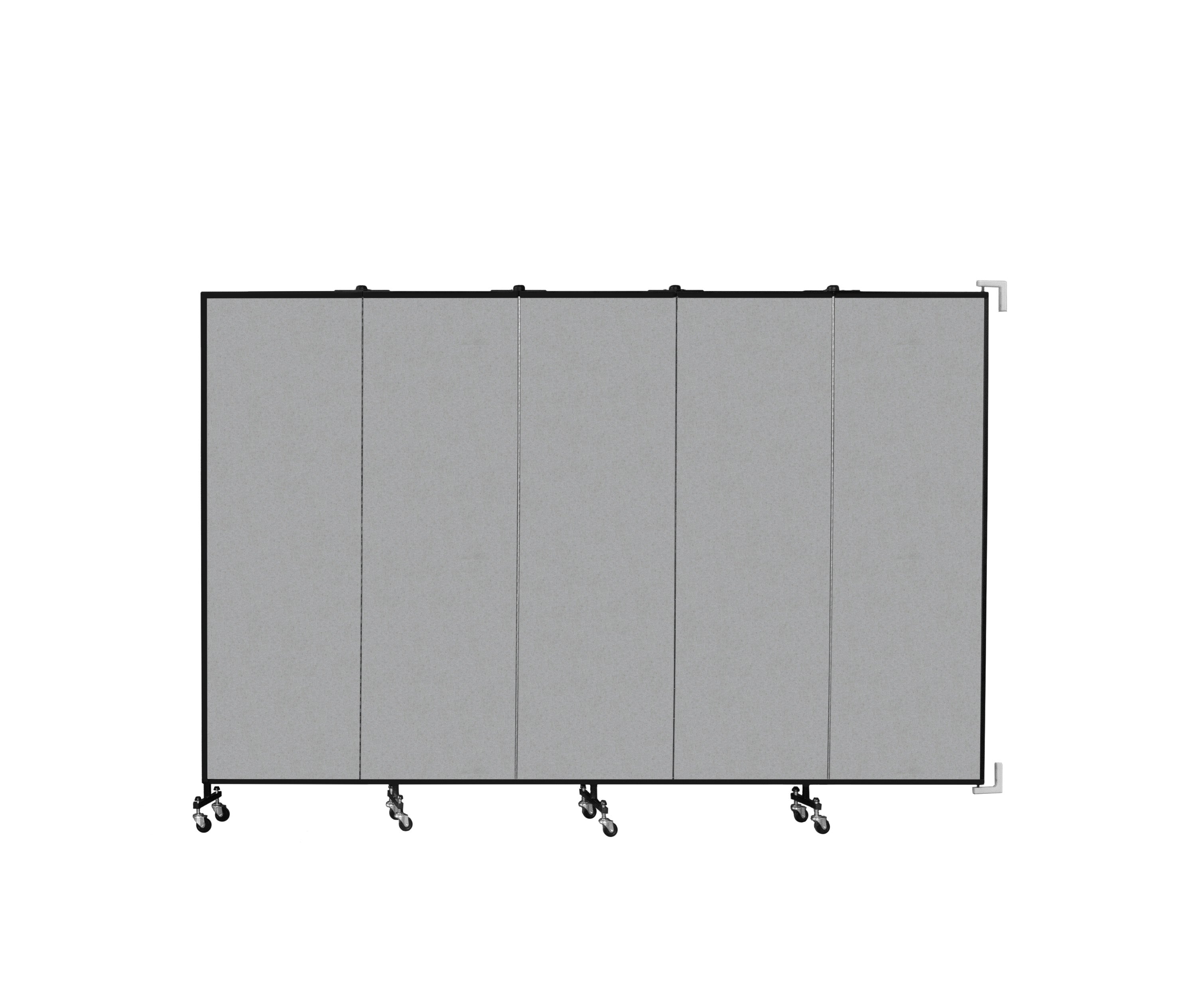 Wallmount Room Divider - 6'H x 9' 2"L - 5 Panel, Granite, Vinyl