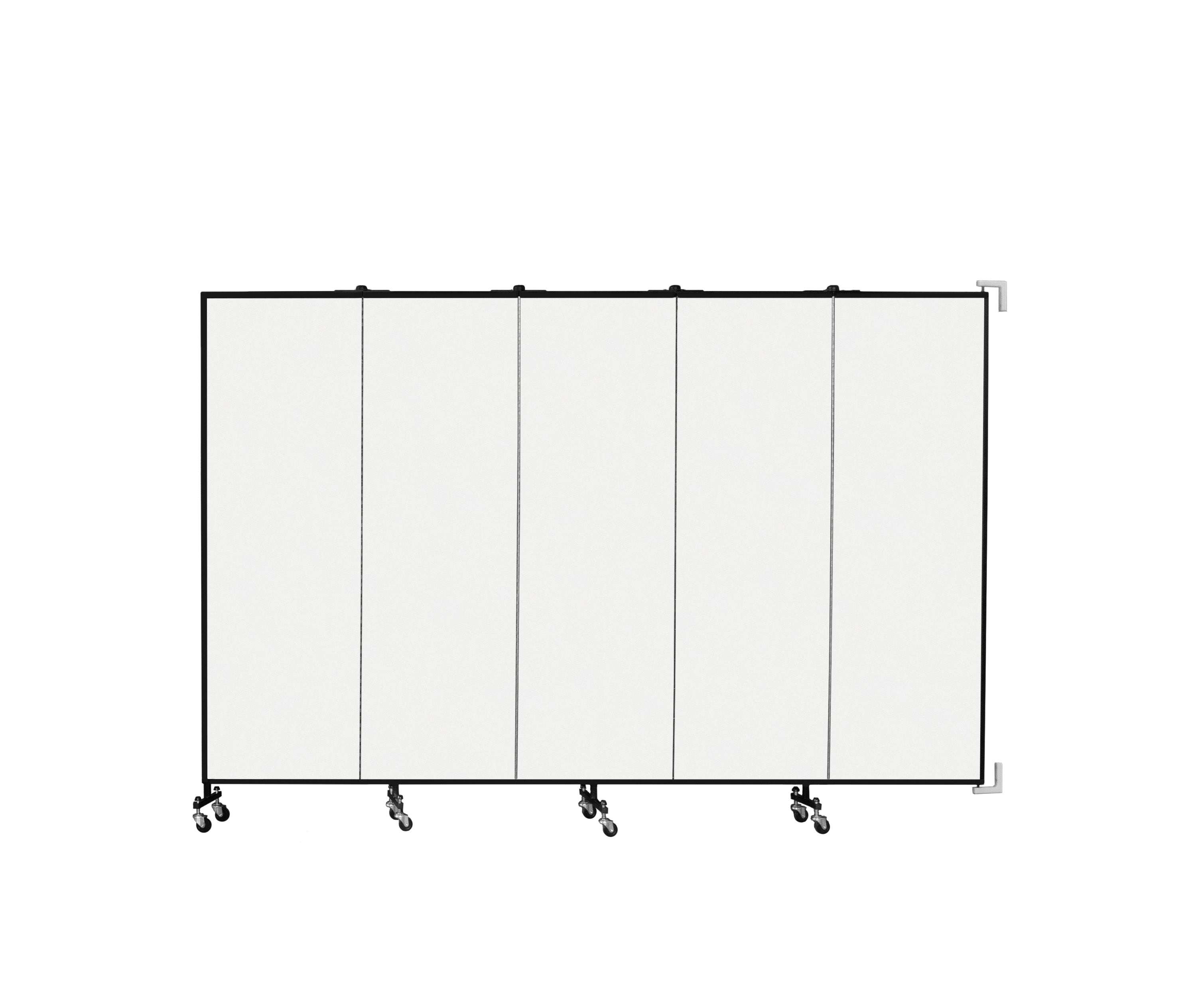 Wallmount Room Divider - 6'H x 9' 2"L - 5 Panel, Ice, Vinyl
