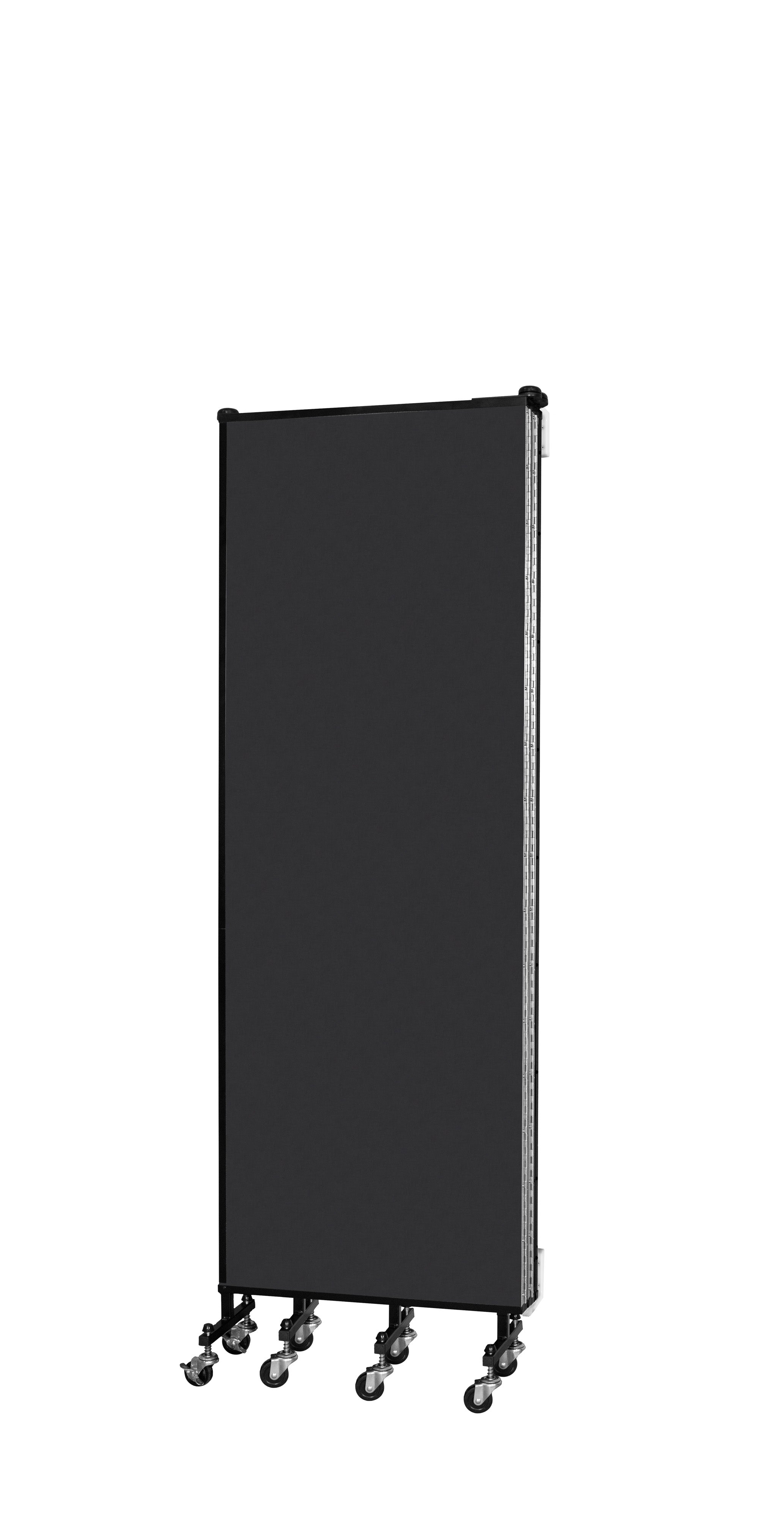 Wallmount Room Divider - 6'H x 9' 2"L - 5 Panel, Coal, Vinyl