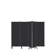 Wallmount Room Divider - 6'H x 9' 2"L - 5 Panel, Coal, Vinyl