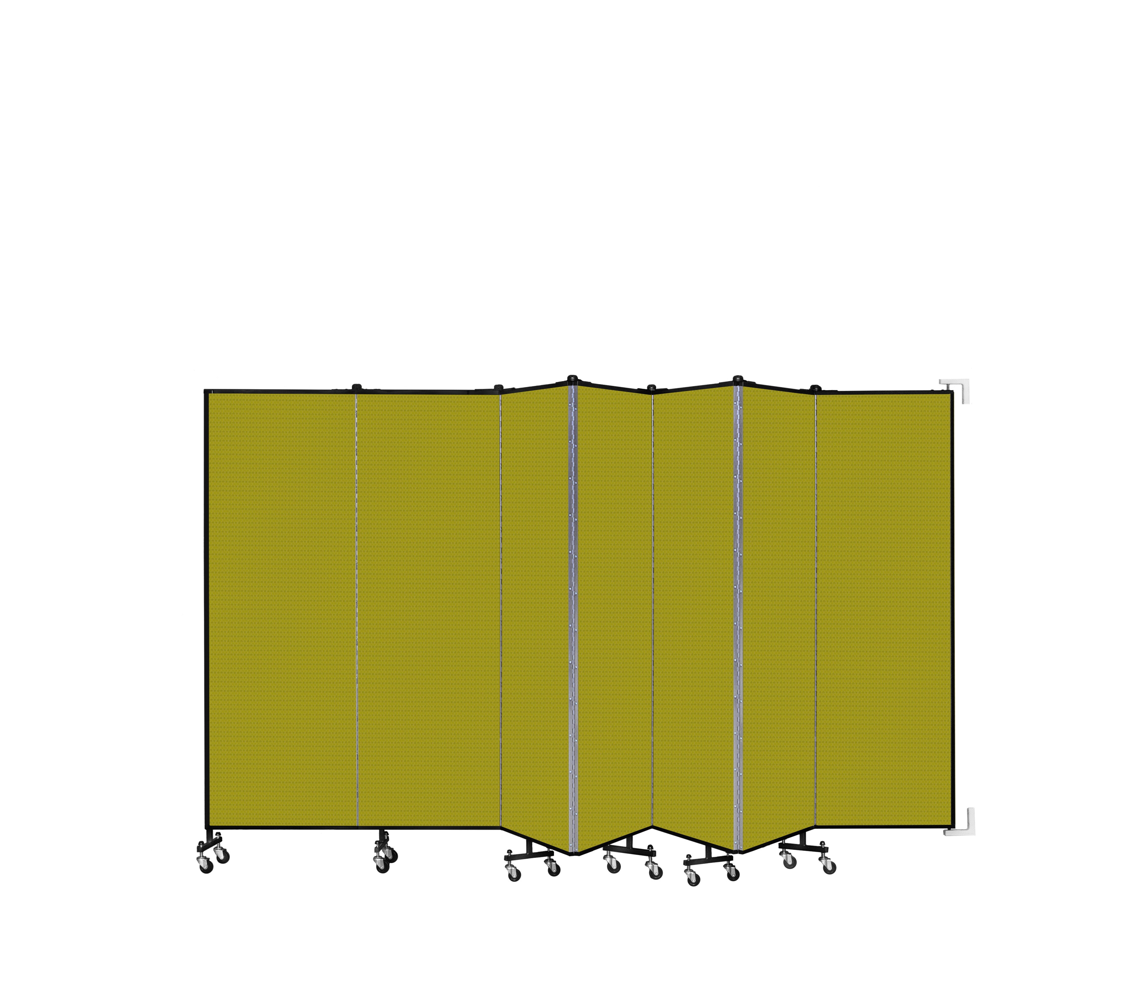 Wallmount Room Divider - 6'H x 12' 10"L - 7 Panel, Apple Green, Fabric