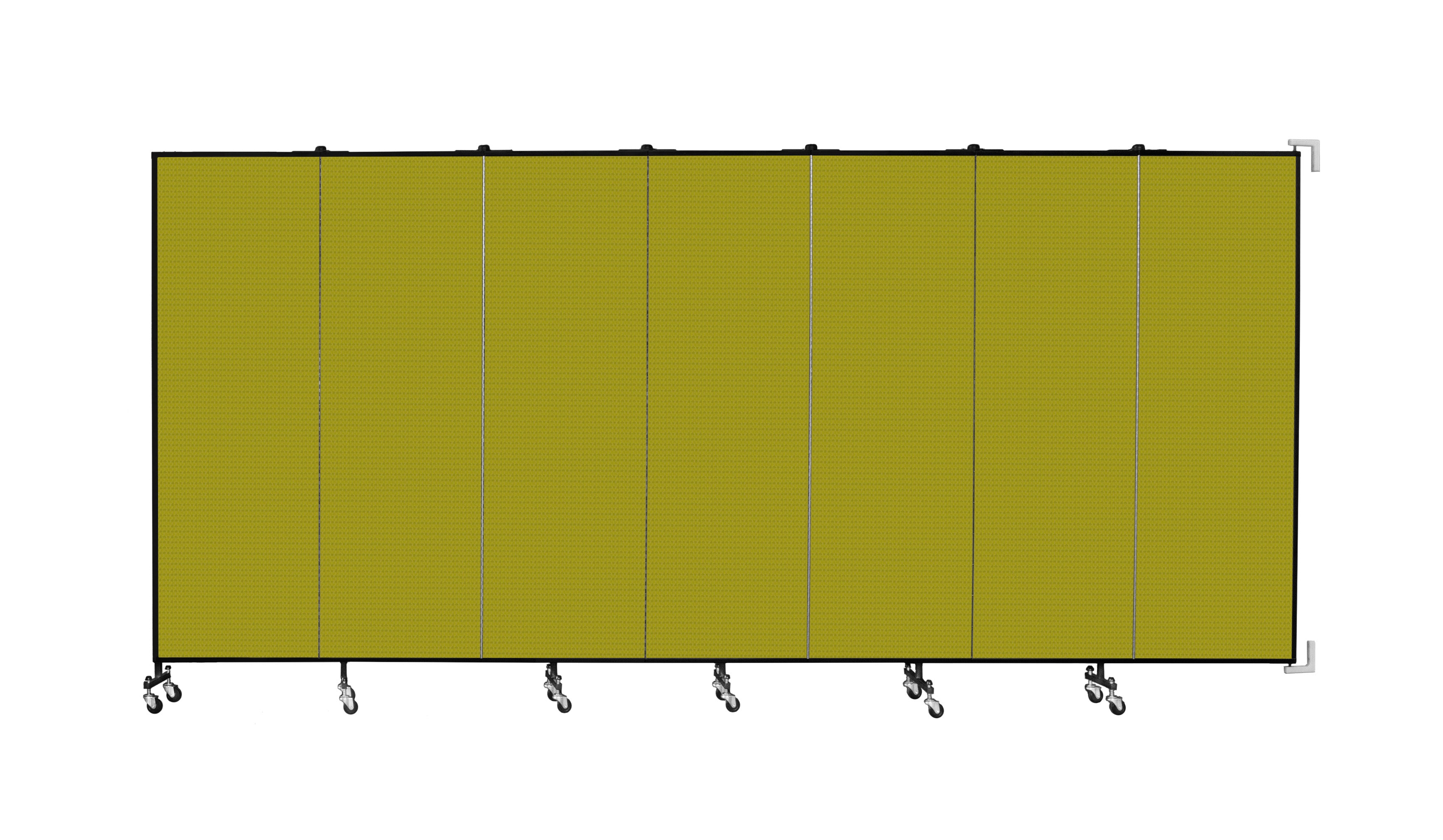 Wallmount Room Divider - 6'H x 12' 10"L - 7 Panel, Apple Green, Fabric