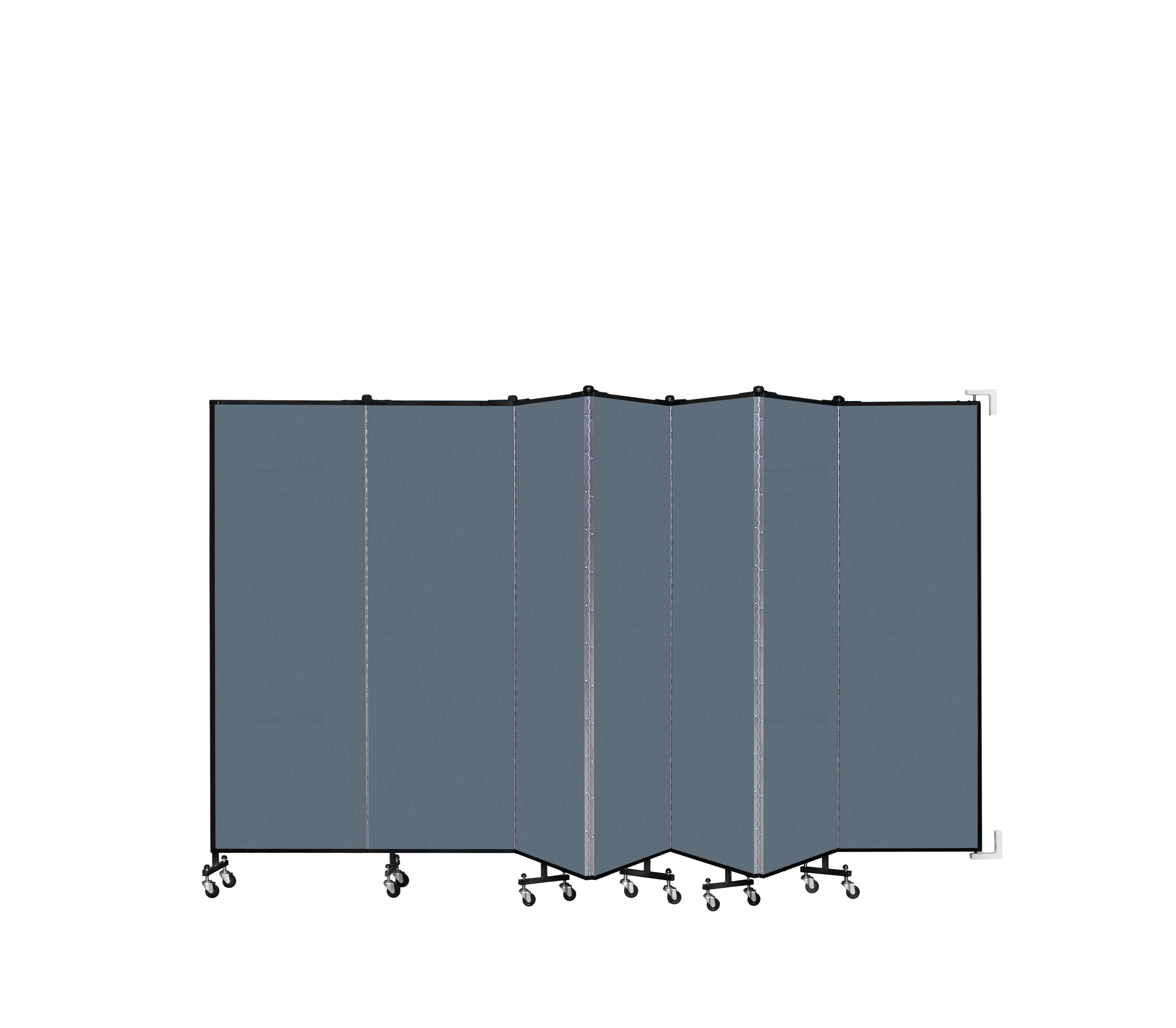 Wallmount Room Divider - 6'H x 12' 10"L - 7 Panel, Lake, Fabric