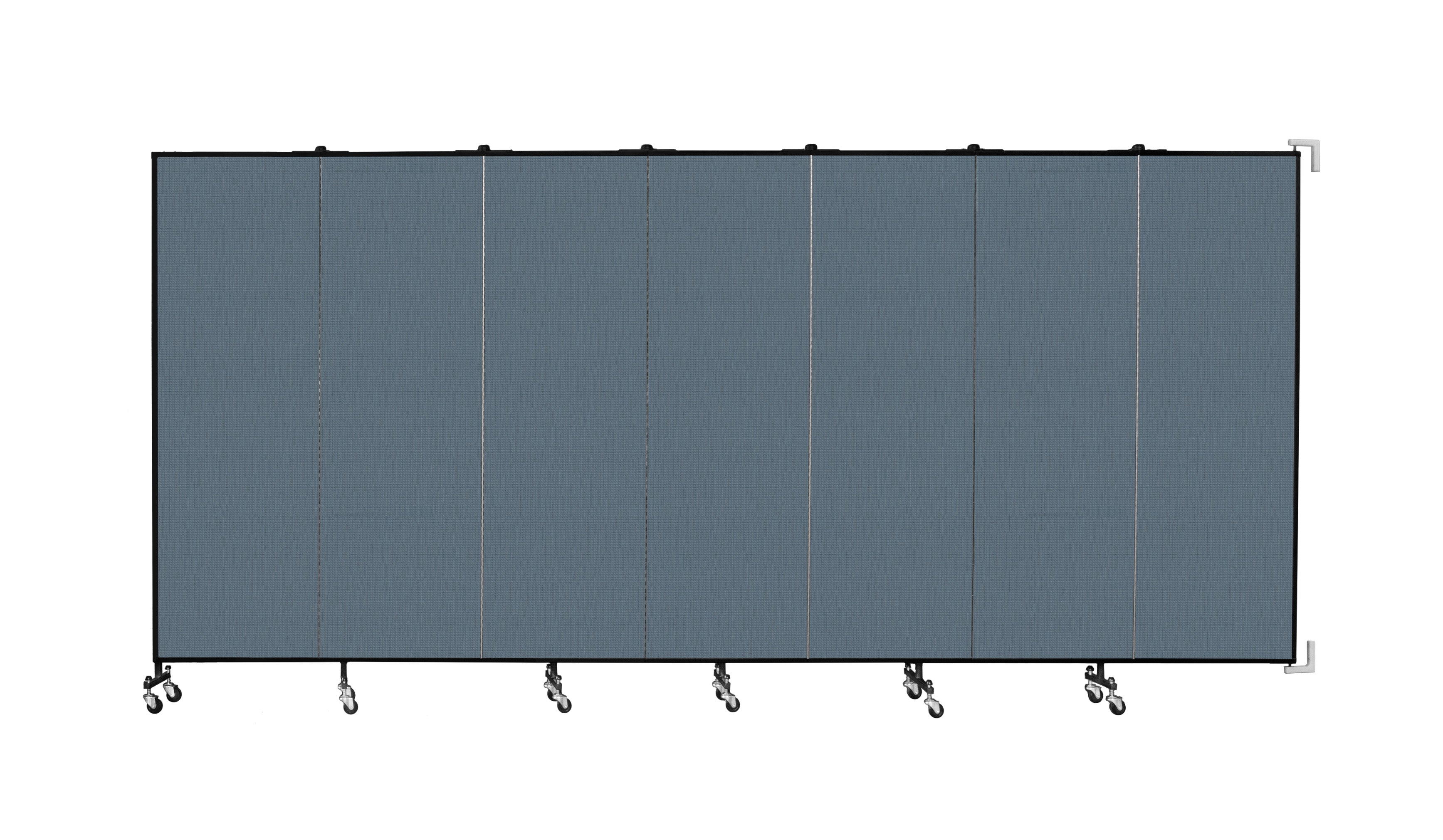 Wallmount Room Divider - 6'H x 12' 10"L - 7 Panel, Lake, Fabric