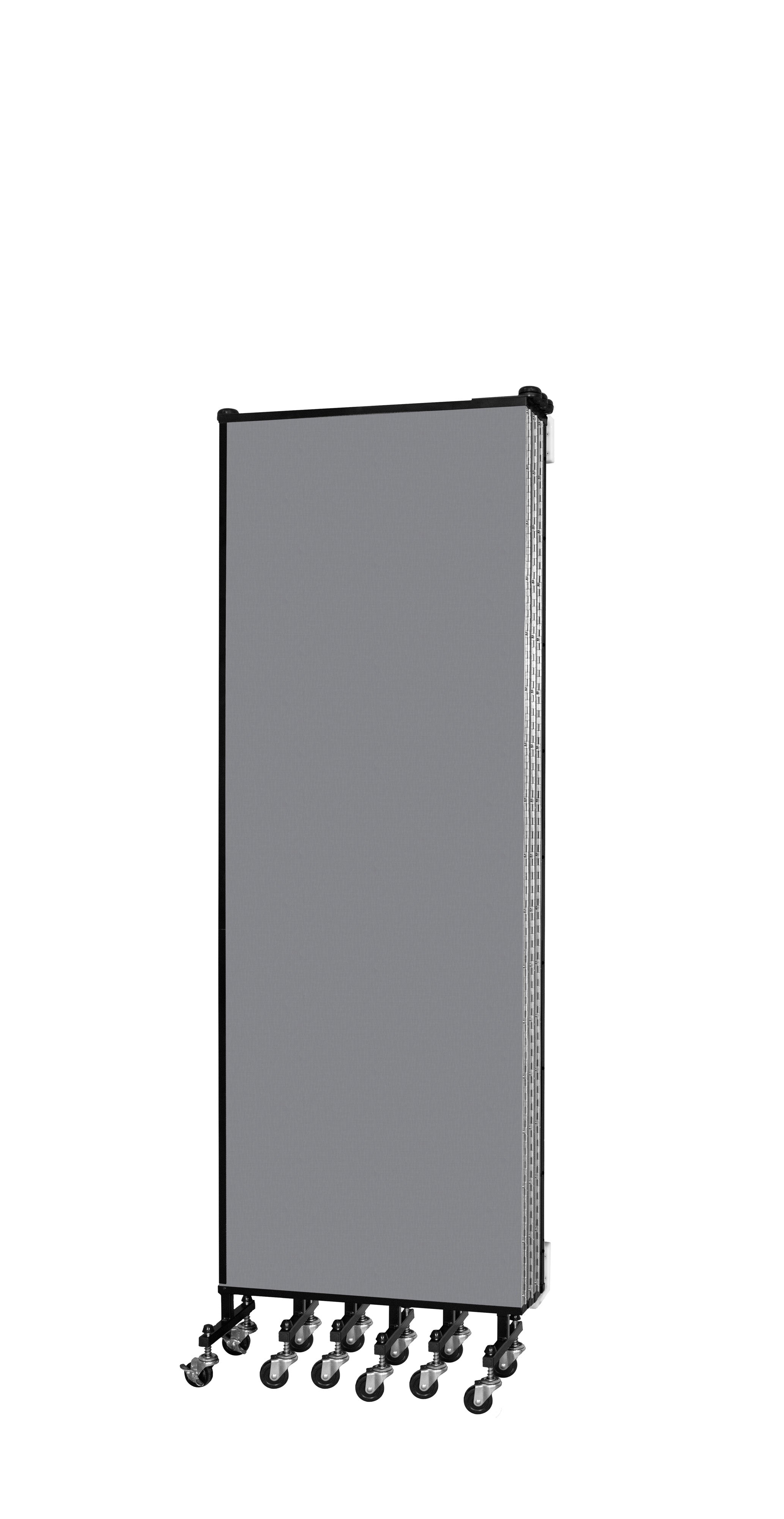 Wallmount Room Divider - 6'H x 12' 10"L - 7 Panel, Stone, Fabric