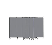 Wallmount Room Divider - 6'H x 12' 10"L - 7 Panel, Stone, Fabric