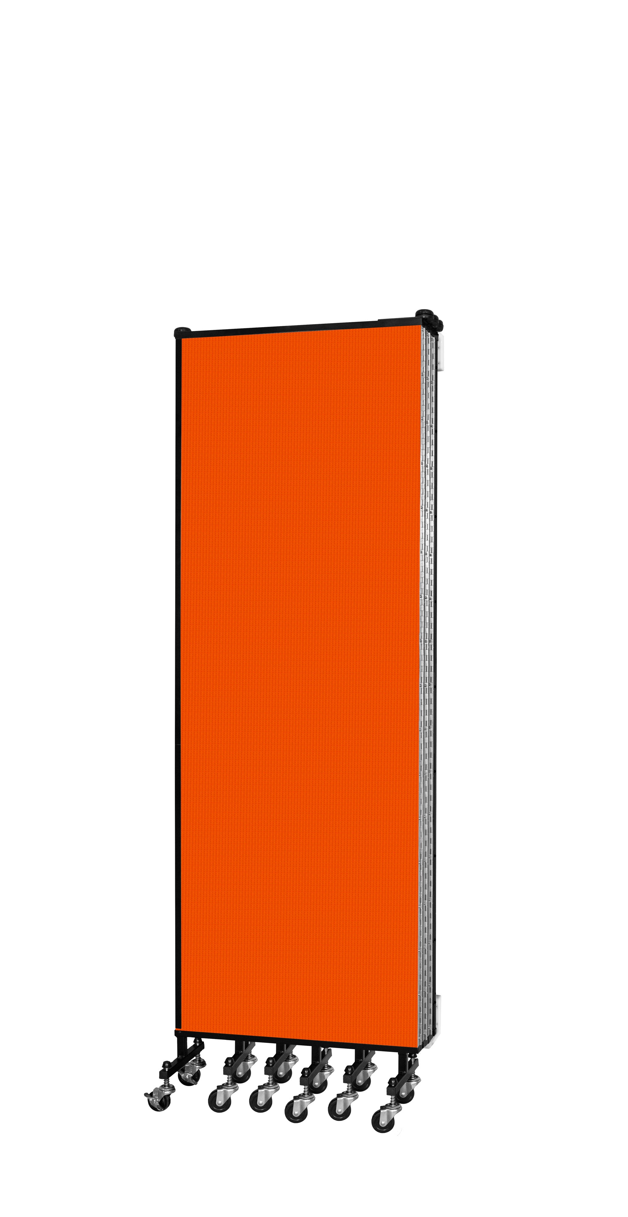 Wallmount Room Divider - 6'H x 12' 10"L - 7 Panel, Orange, Fabric