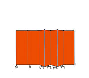 Wallmount Room Divider - 6'H x 12' 10"L - 7 Panel, Orange, Fabric