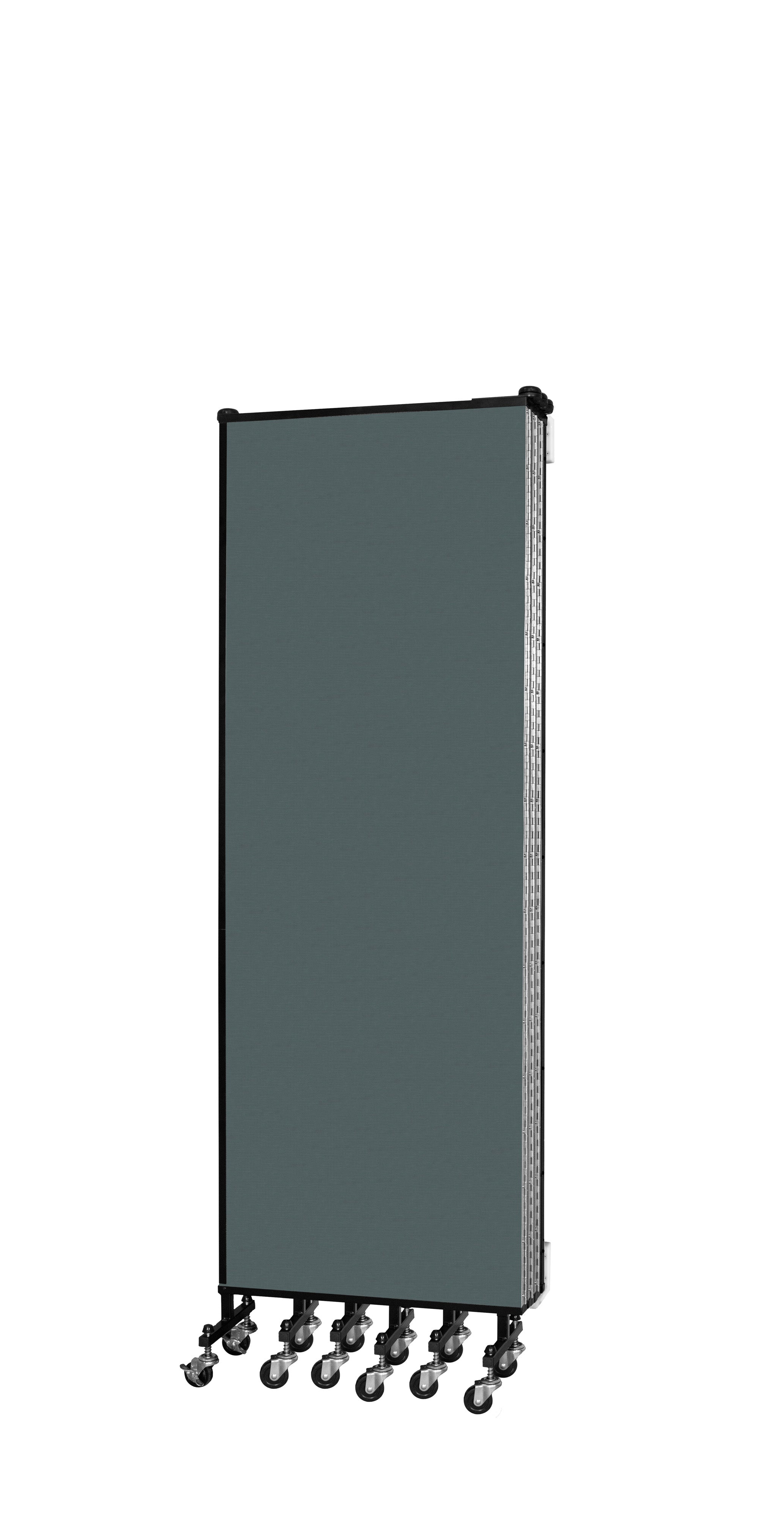 Wallmount Room Divider - 6'H x 12' 10"L - 7 Panel, Mallard, Fabric