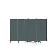 Wallmount Room Divider - 6'H x 12' 10"L - 7 Panel, Mallard, Fabric