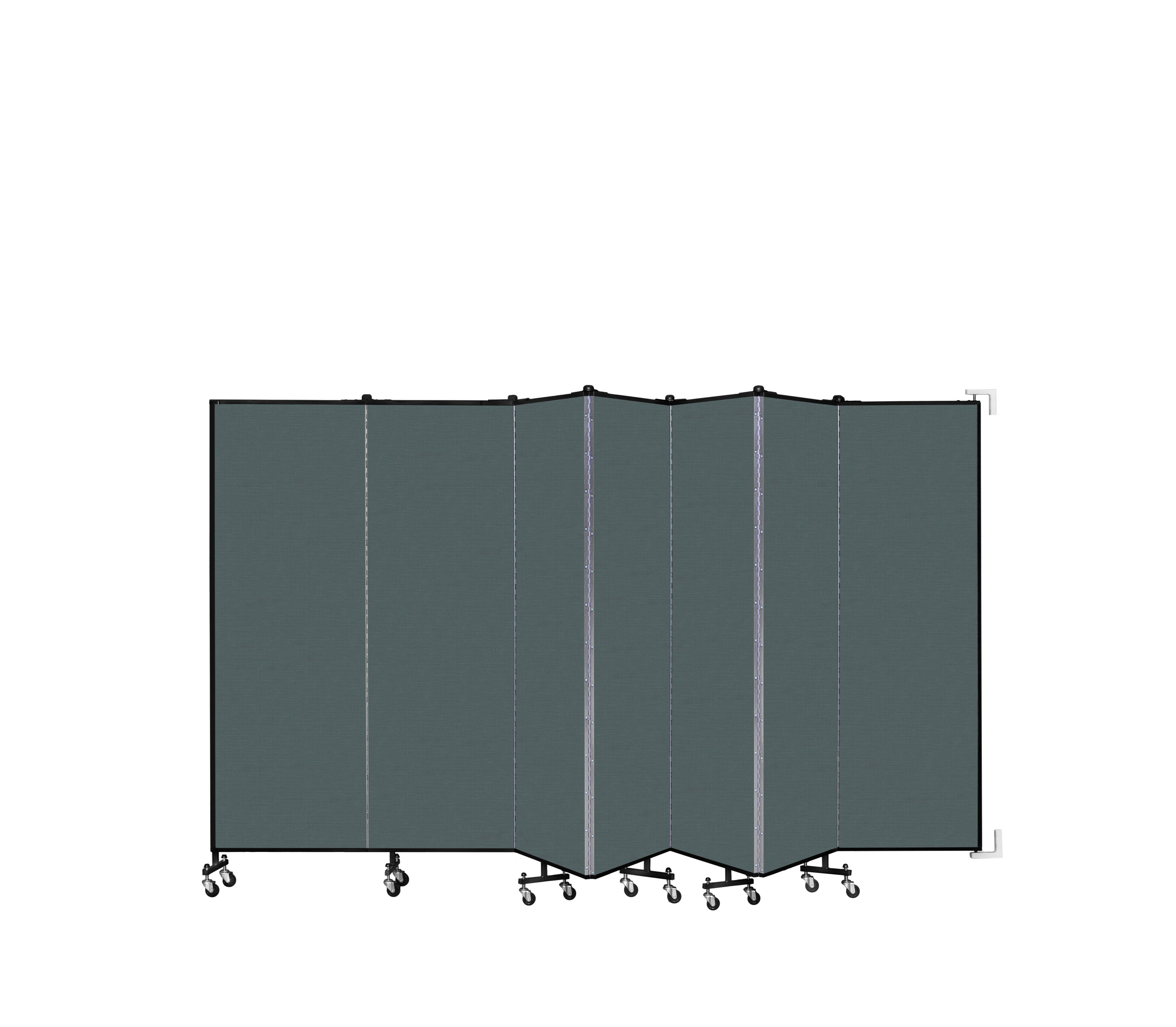 Wallmount Room Divider - 6'H x 12' 10"L - 7 Panel, Mallard, Fabric