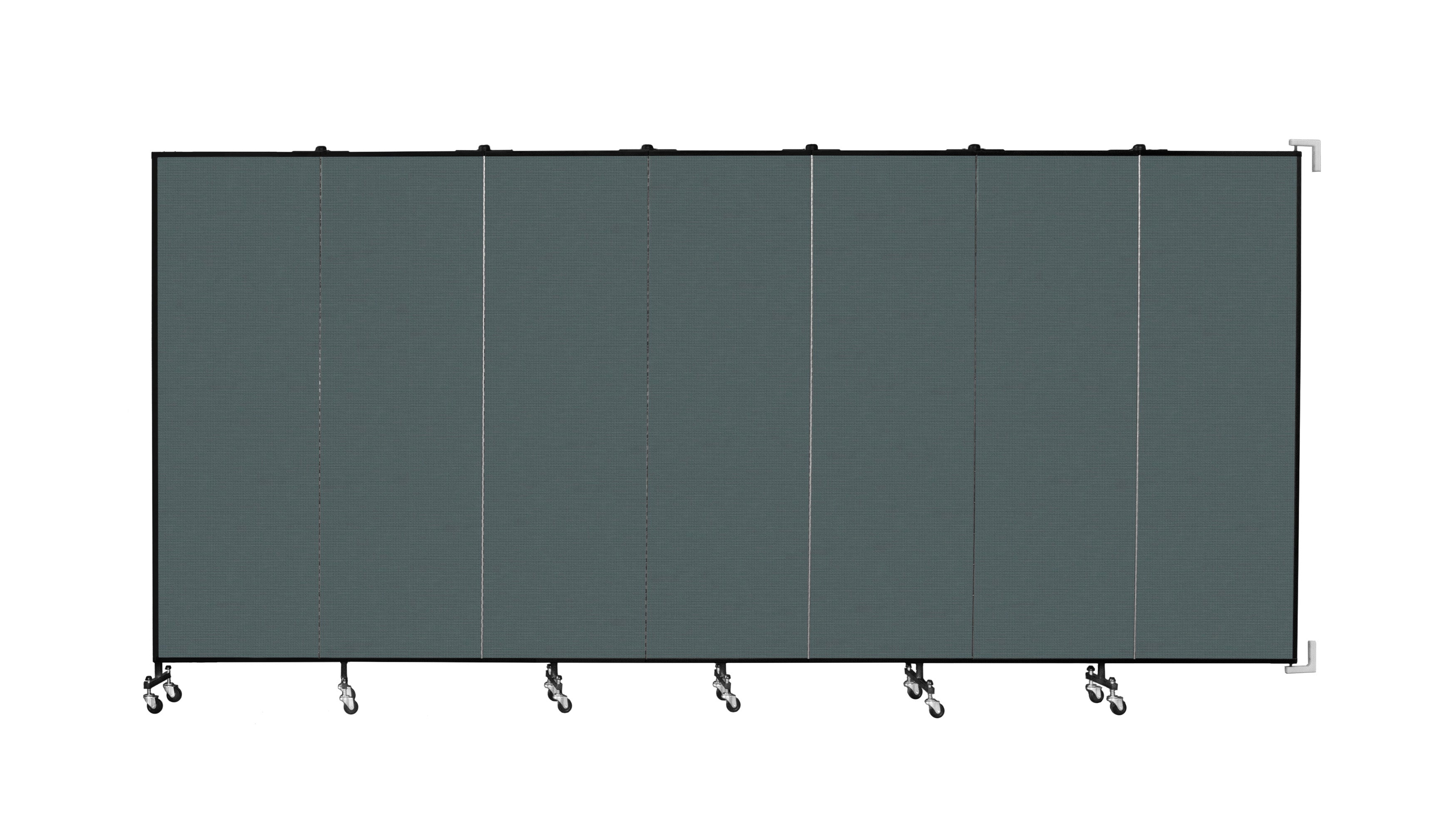 Wallmount Room Divider - 6'H x 12' 10"L - 7 Panel, Mallard, Fabric