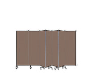 Wallmount Room Divider - 6'H x 12' 10"L - 7 Panel, Walnut, Fabric