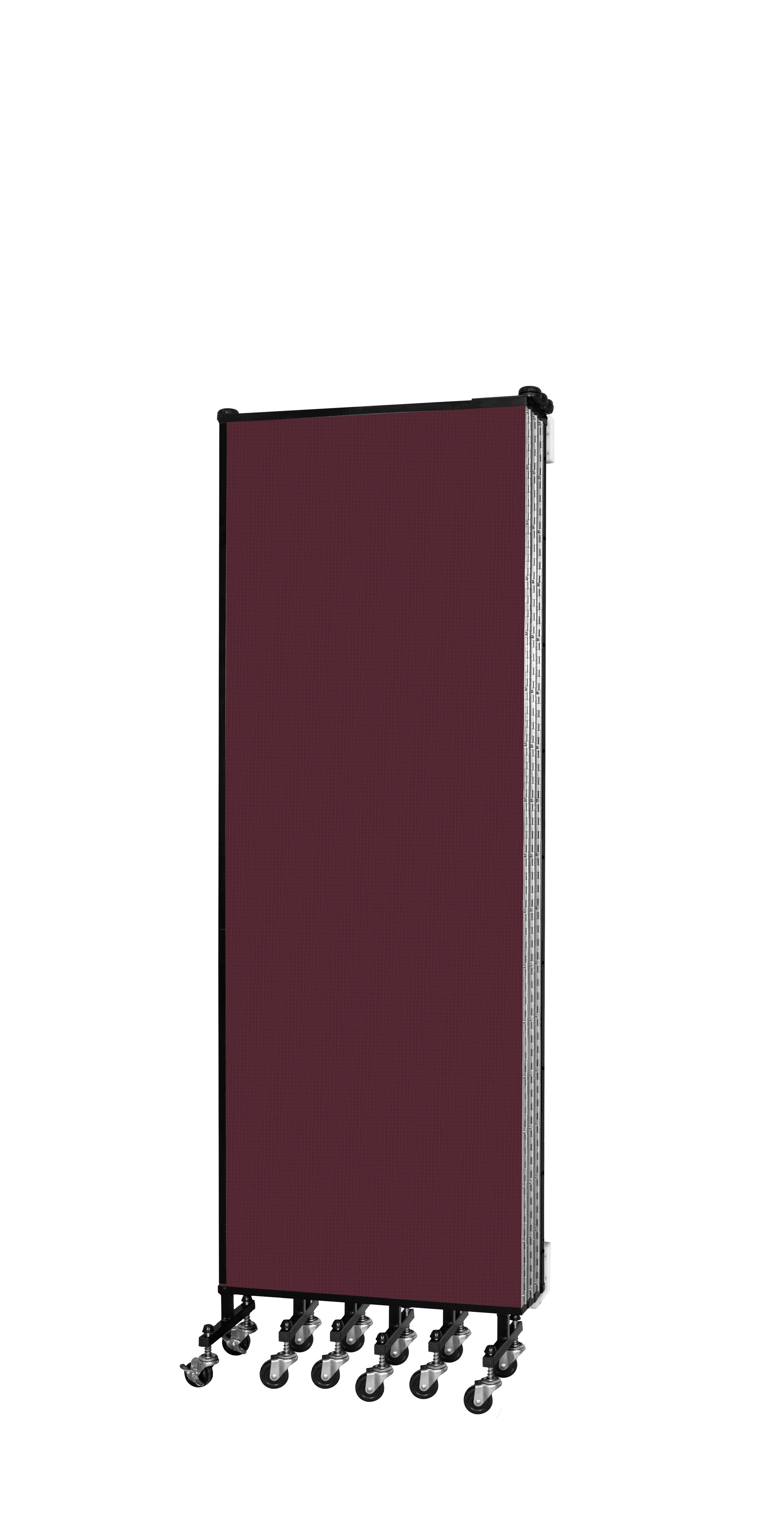 Wallmount Room Divider - 6'H x 12' 10"L - 7 Panel, Purple, Fabric