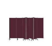 Wallmount Room Divider - 6'H x 12' 10"L - 7 Panel, Purple, Fabric