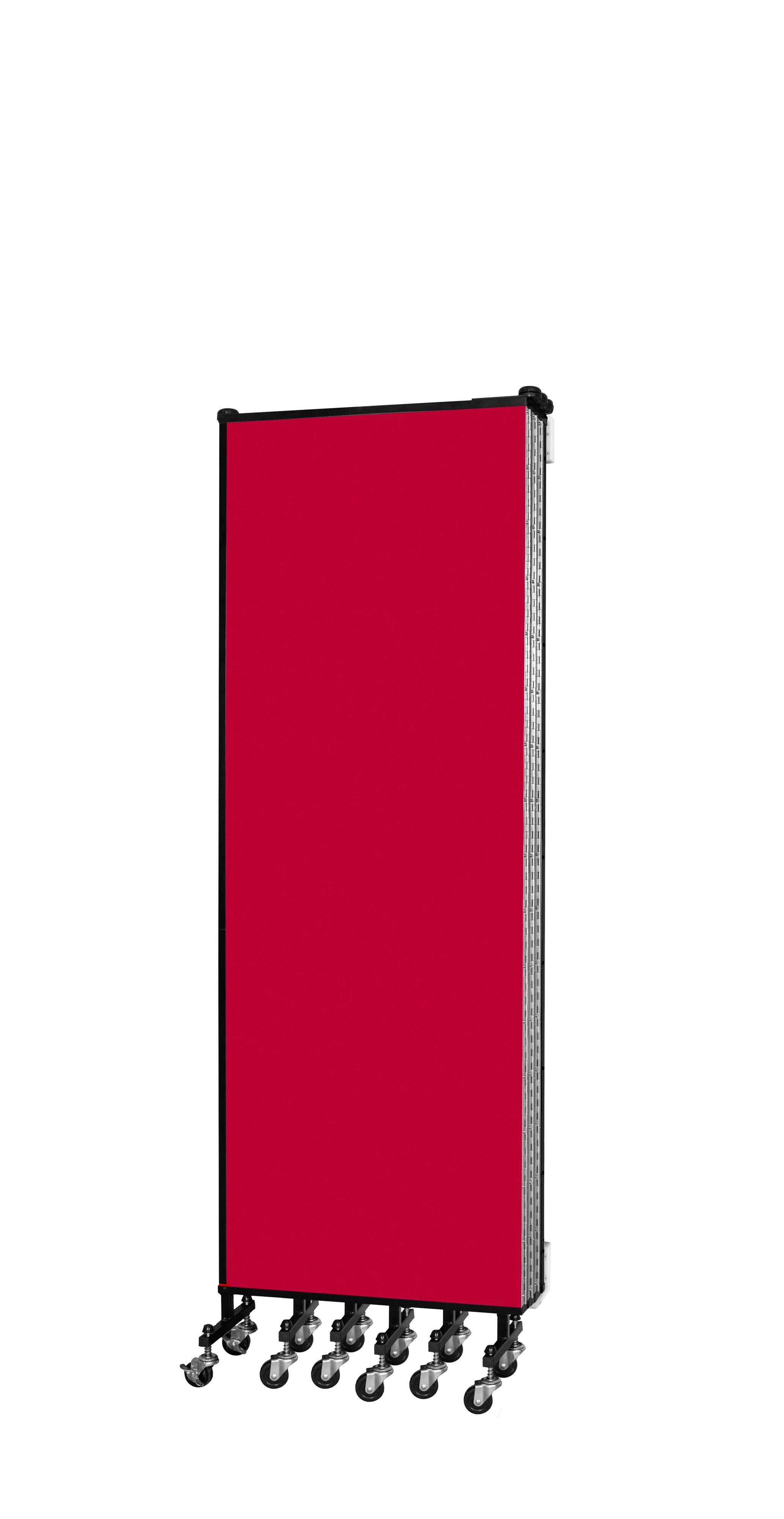 Wallmount Room Divider - 6'H x 12' 10"L - 7 Panel, Primary Red, Fabric