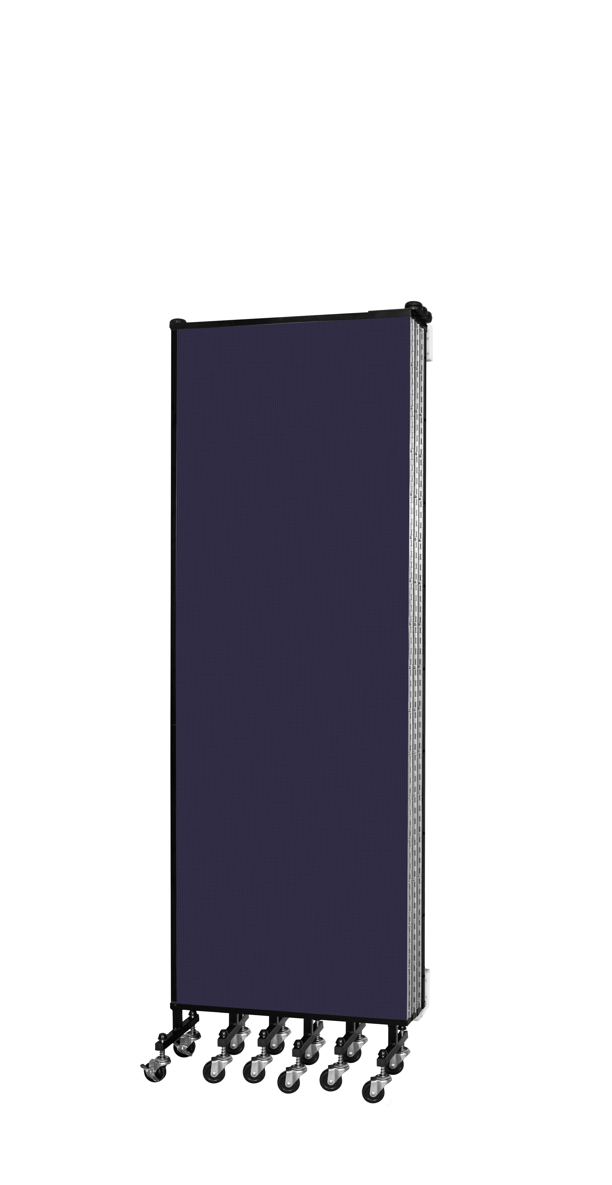 Wallmount Room Divider - 6'H x 12' 10"L - 7 Panel, Navy, Fabric
