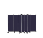 Wallmount Room Divider - 6'H x 12' 10"L - 7 Panel, Navy, Fabric