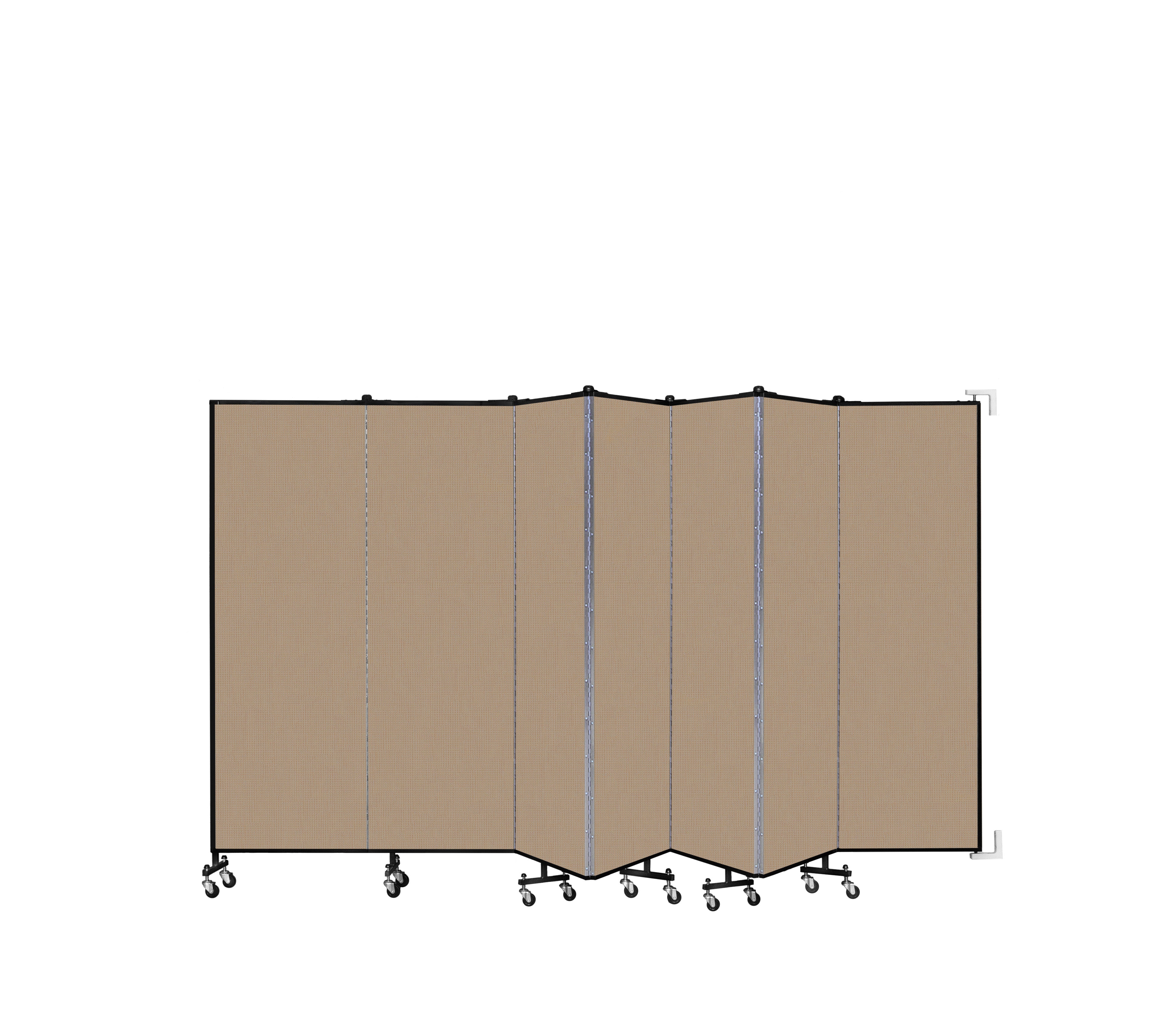 Wallmount Room Divider - 6'H x 12' 10"L - 7 Panel, Desert, Fabric