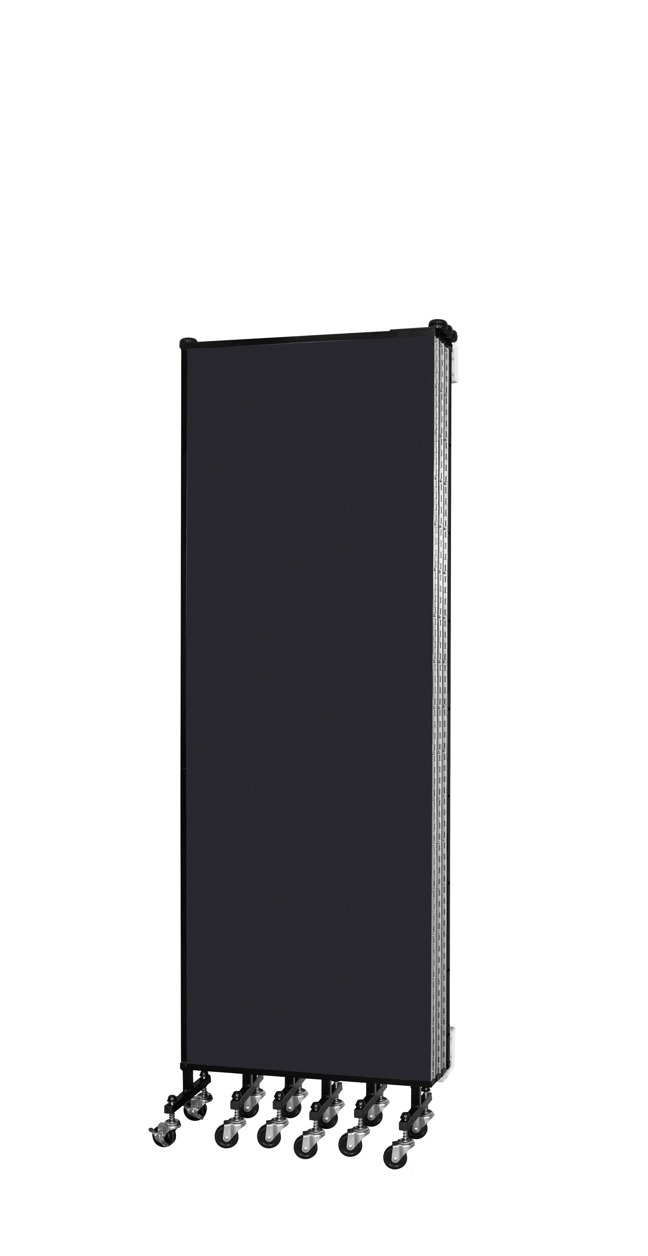Wallmount Room Divider - 6'H x 12' 10"L - 7 Panel, Black, Fabric
