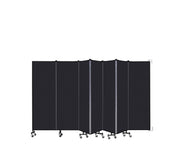 Wallmount Room Divider - 6'H x 12' 10"L - 7 Panel, Black, Fabric