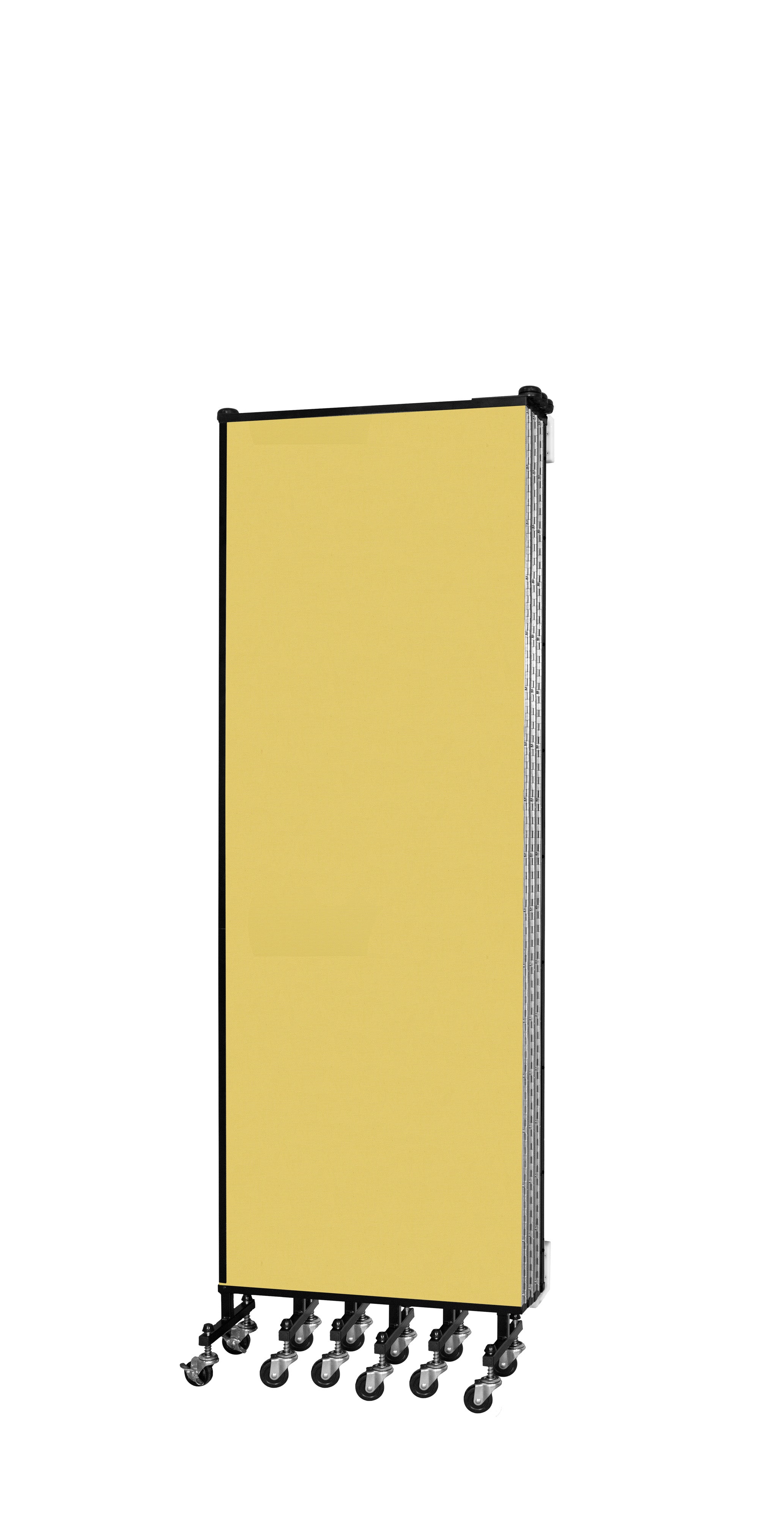 Wallmount Room Divider - 6'H x 12' 10"L - 7 Panel, Primary Yellow, Fabric