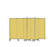 Wallmount Room Divider - 6'H x 12' 10"L - 7 Panel, Primary Yellow, Fabric
