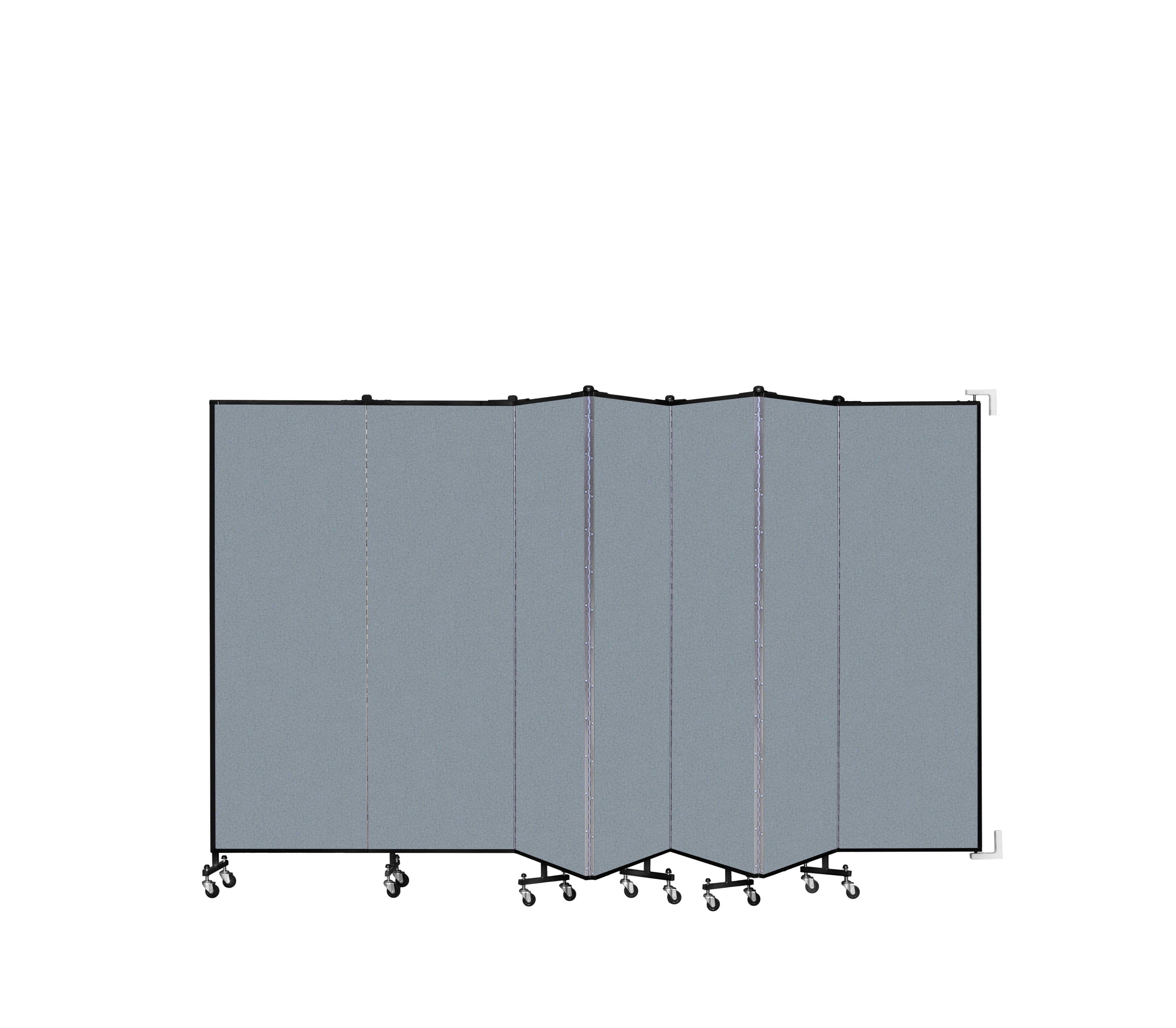 Wallmount Room Divider - 6'H x 12' 10"L - 7 Panel, Blue Tide, Vinyl
