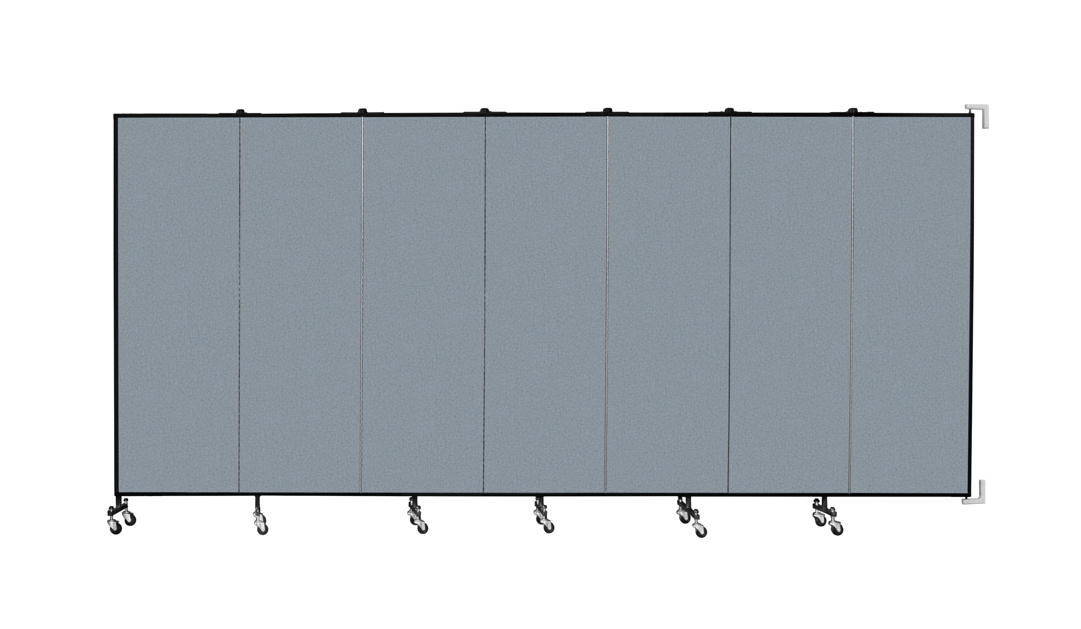Wallmount Room Divider - 6'H x 12' 10"L - 7 Panel, Blue Tide, Vinyl