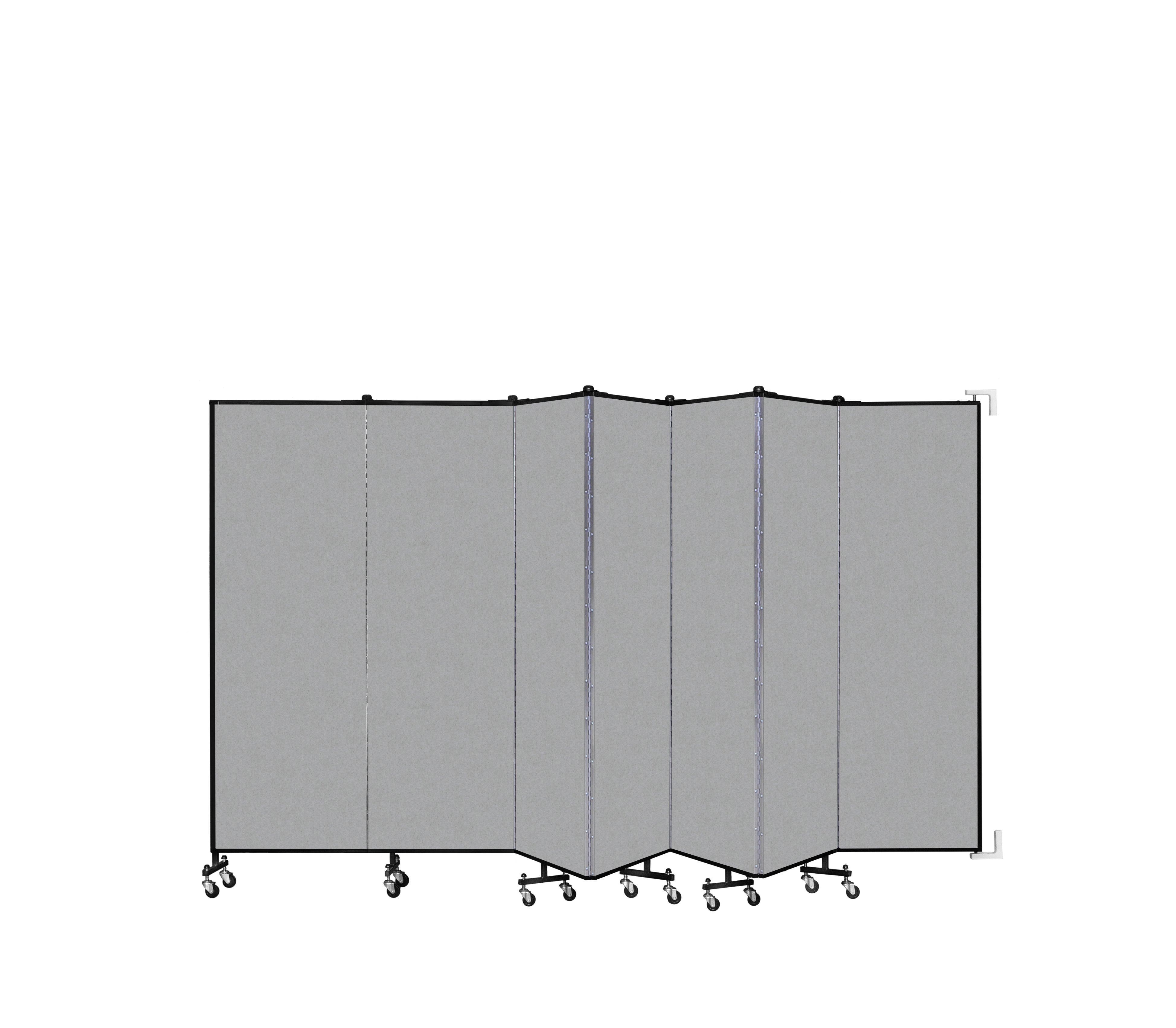 Wallmount Room Divider - 6'H x 12' 10"L - 7 Panel, Granite, Vinyl