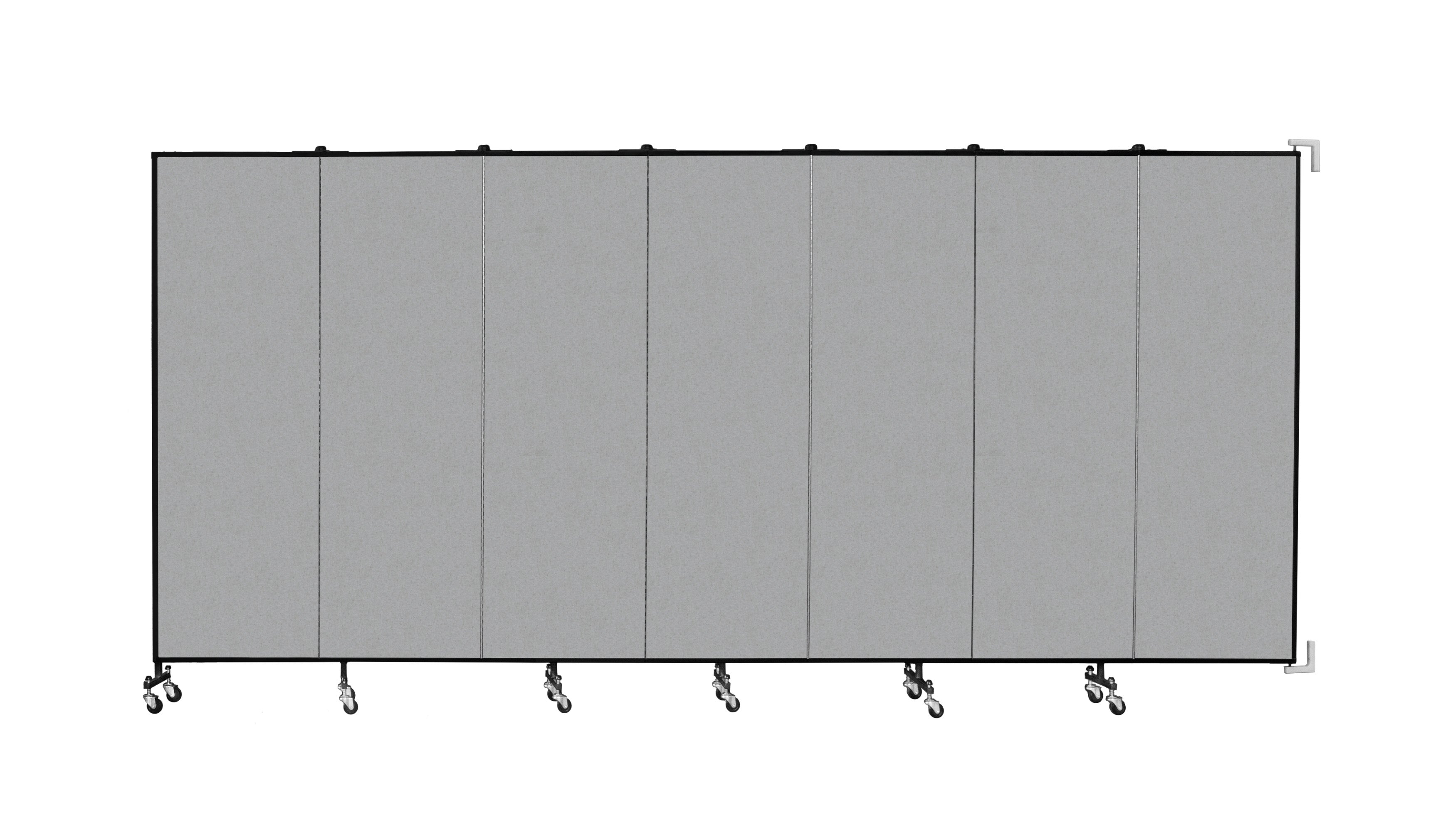 Wallmount Room Divider - 6'H x 12' 10"L - 7 Panel, Granite, Vinyl