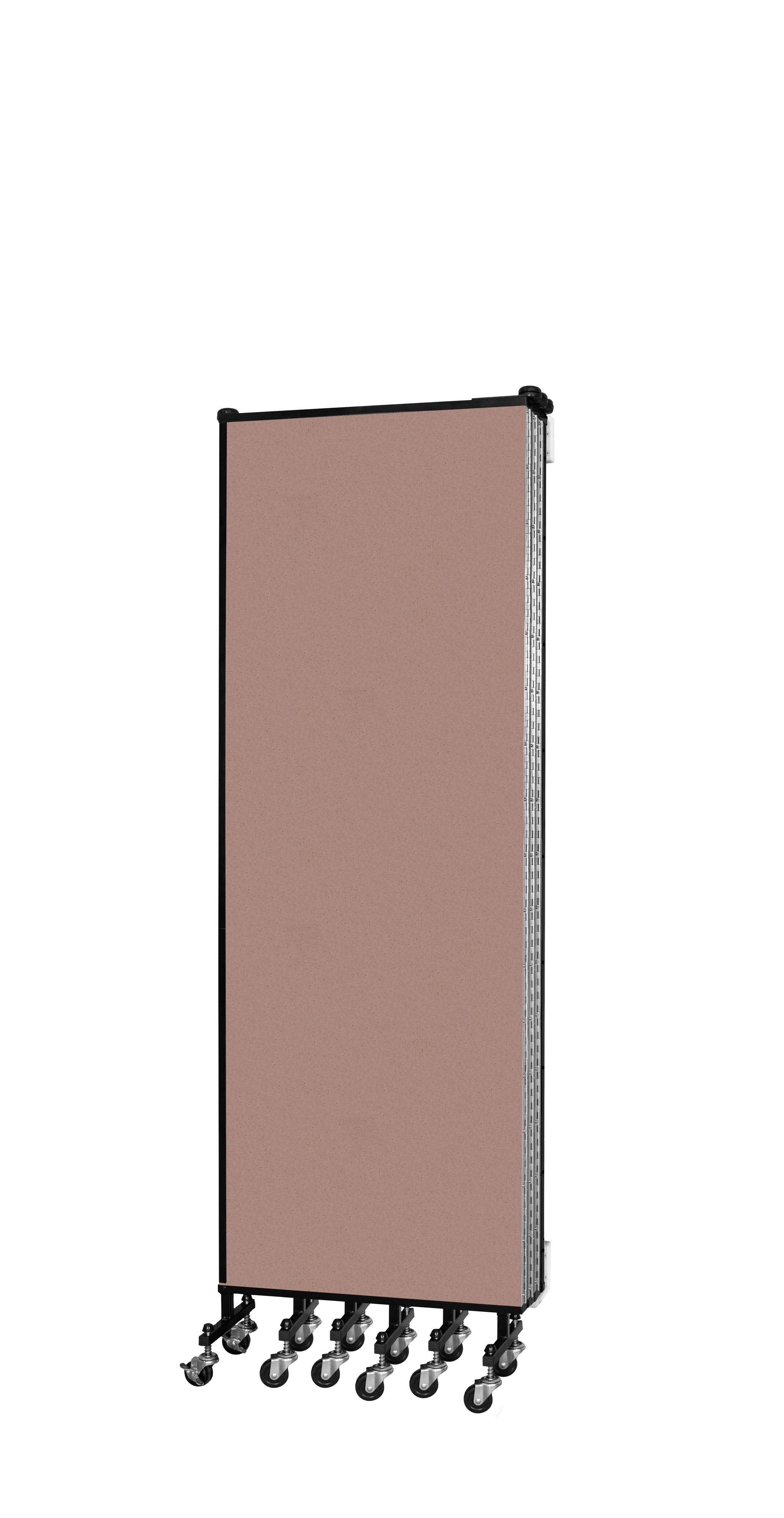 Wallmount Room Divider - 6'H x 12' 10"L - 7 Panel, Rasberry, Vinyl