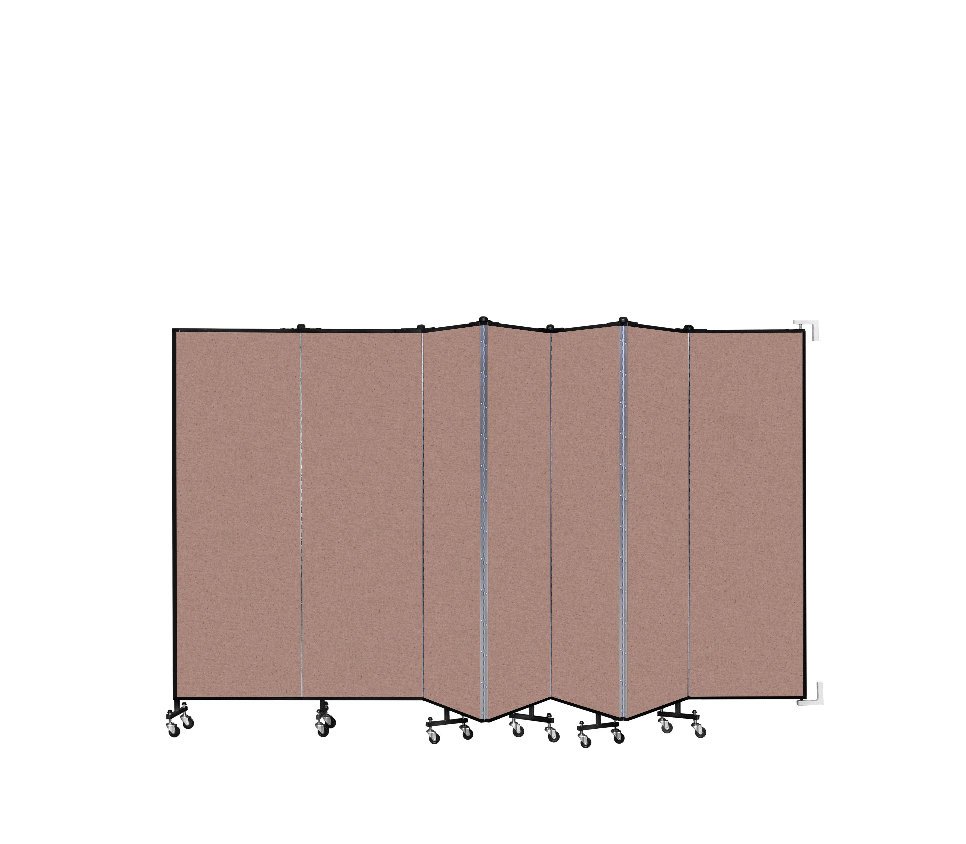 Wallmount Room Divider - 6'H x 12' 10"L - 7 Panel, Rasberry, Vinyl