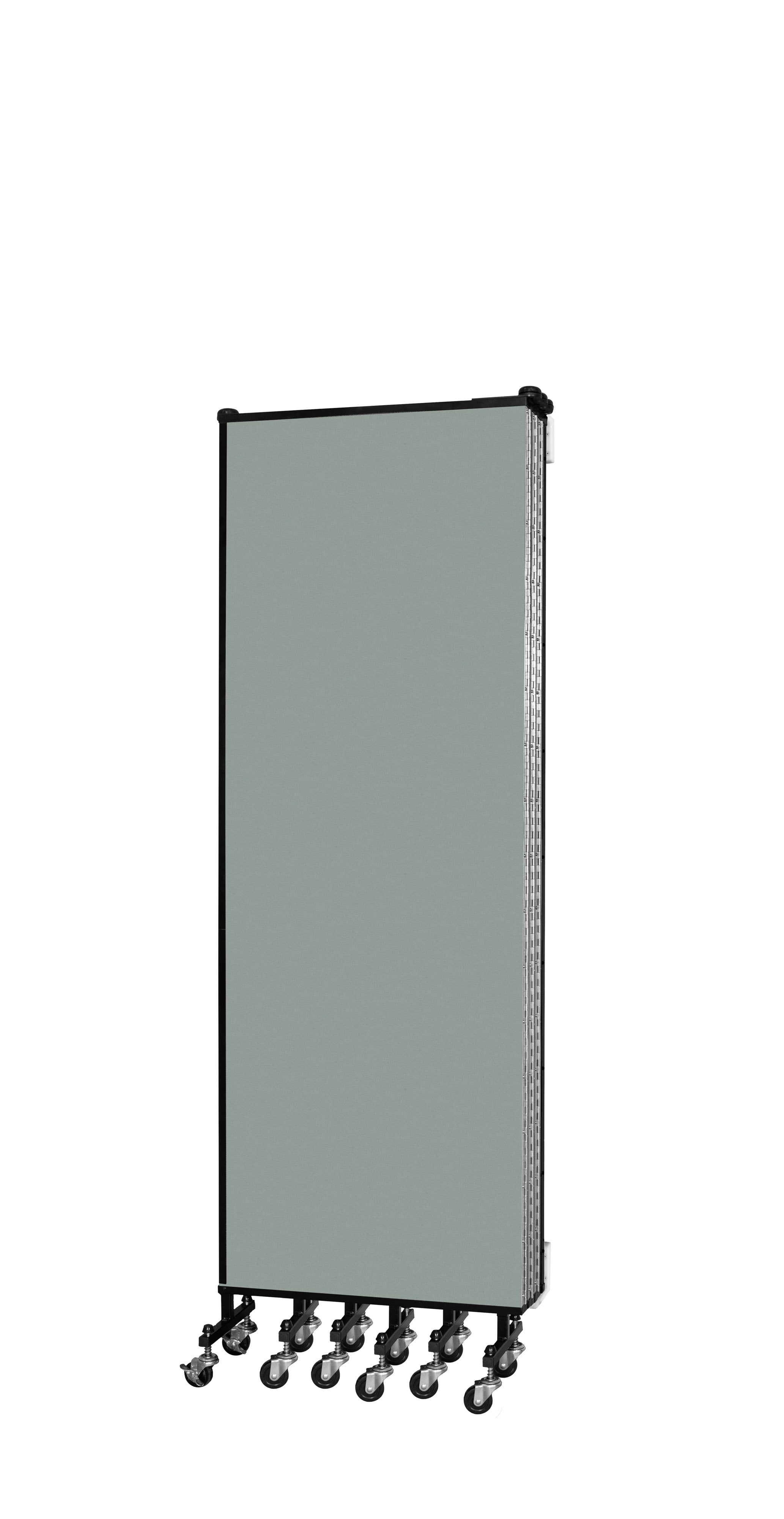 Wallmount Room Divider - 6'H x 12' 10"L - 7 Panel, Mint, Vinyl