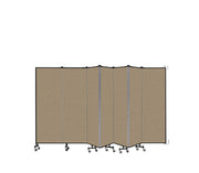 Wallmount Room Divider - 6'H x 12' 10"L - 7 Panel, Sandalwood, Vinyl