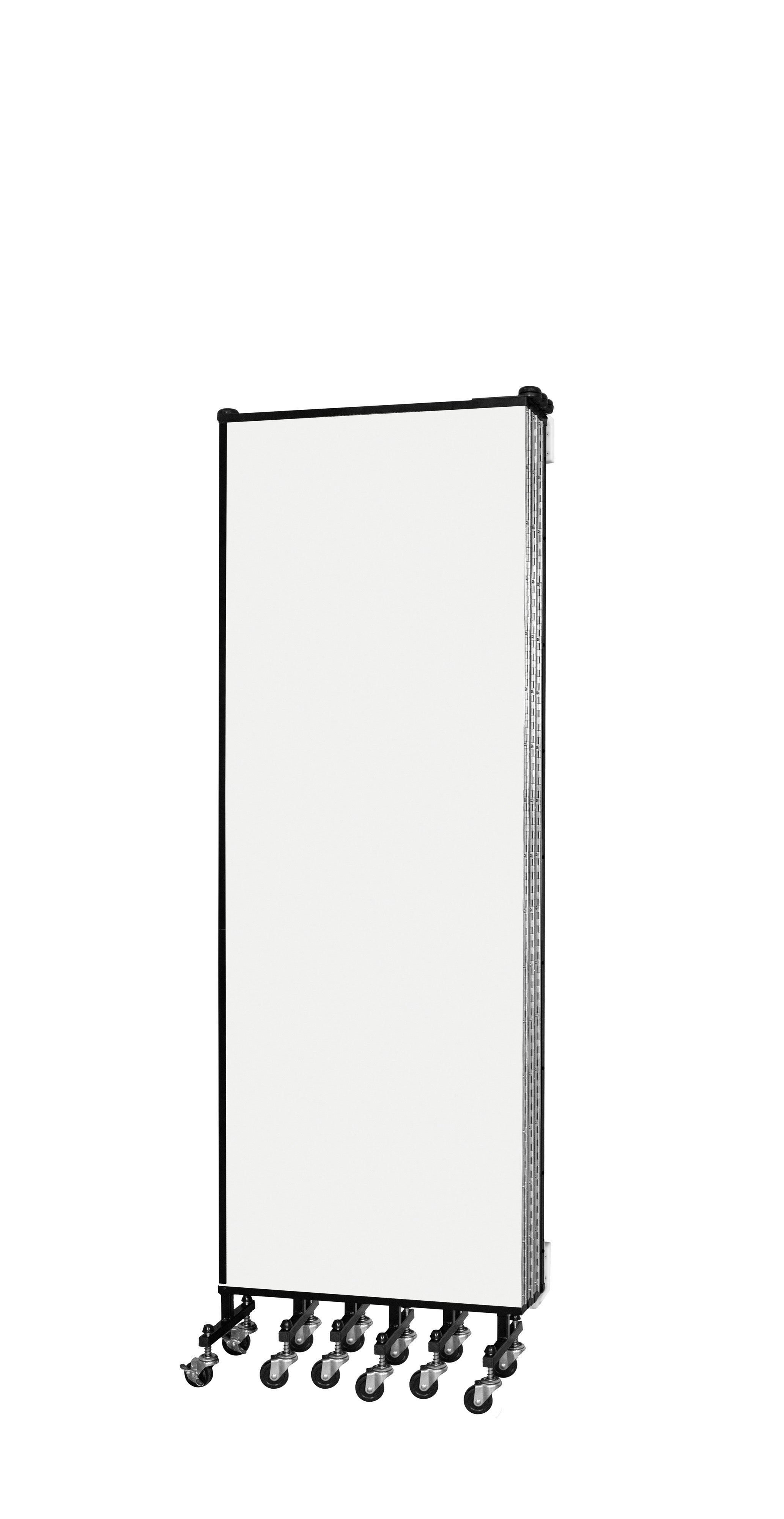 Wallmount Room Divider - 6'H x 12' 10"L - 7 Panel, Ice, Vinyl