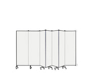 Wallmount Room Divider - 6'H x 12' 10"L - 7 Panel, Ice, Vinyl