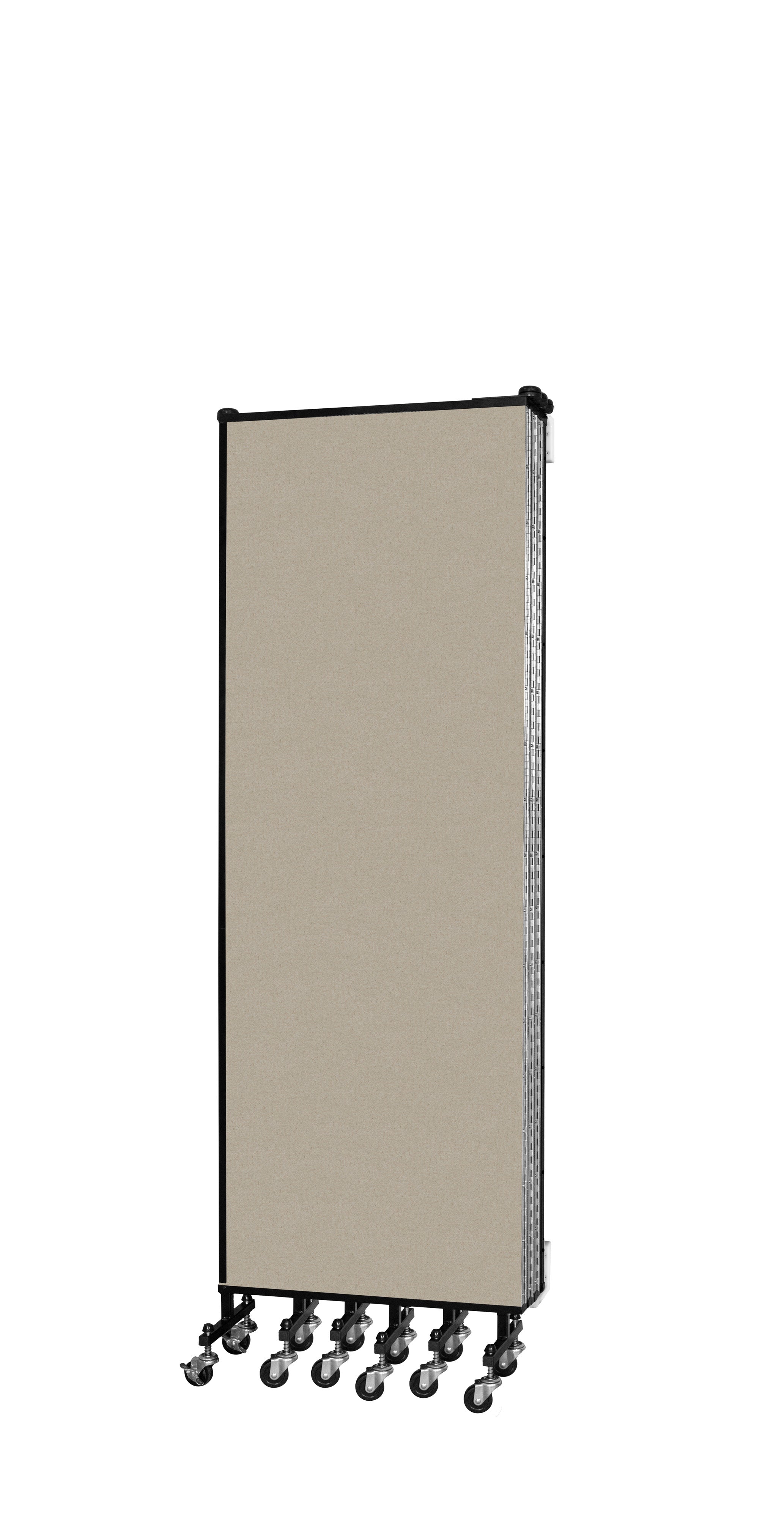 Wallmount Room Divider - 6'H x 12' 10"L - 7 Panel, Hazelnut, Vinyl