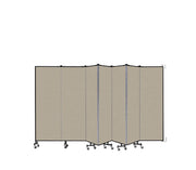Wallmount Room Divider - 6'H x 12' 10"L - 7 Panel, Hazelnut, Vinyl